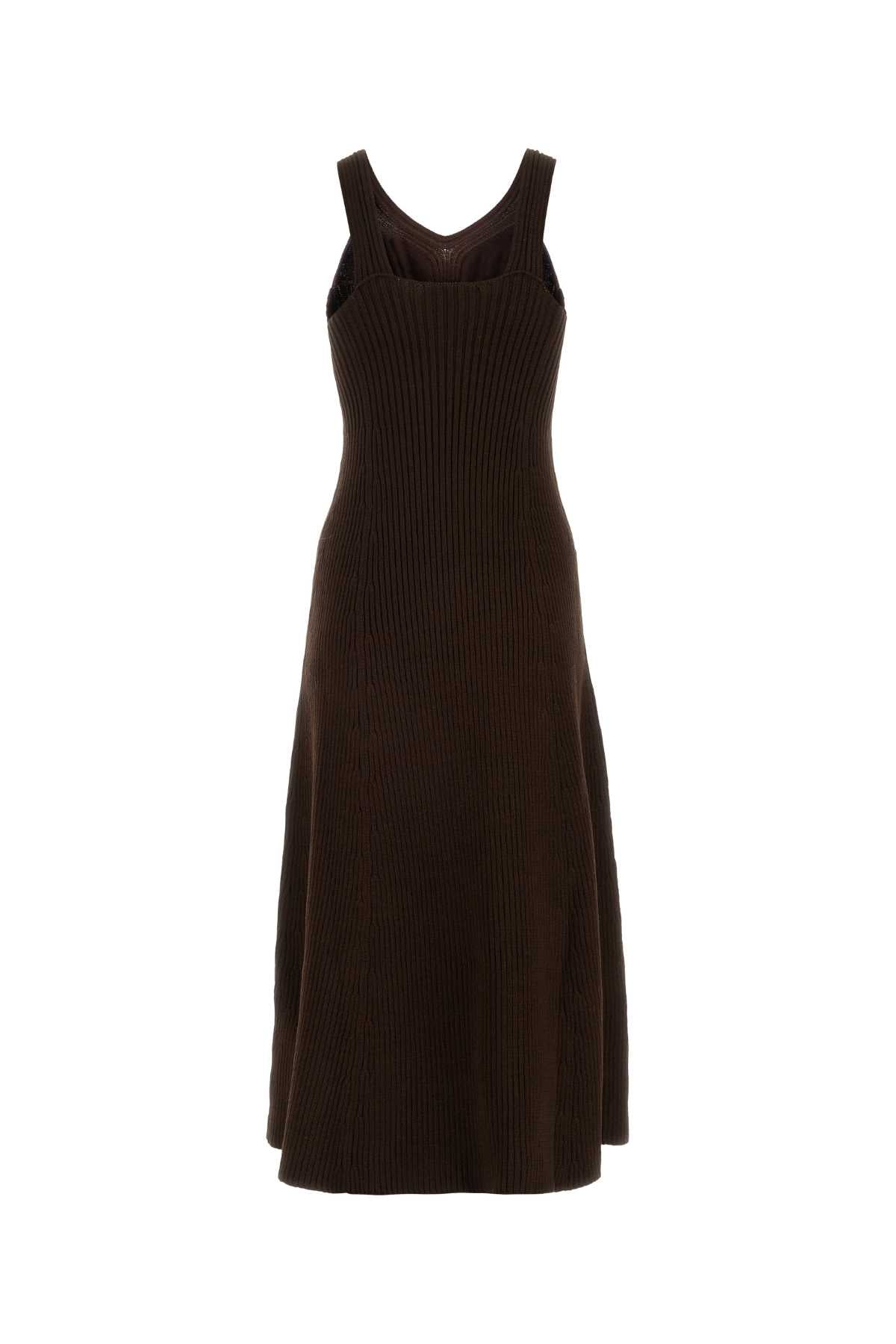 Jil Sander Women Chocolate Cotton Blend Dress