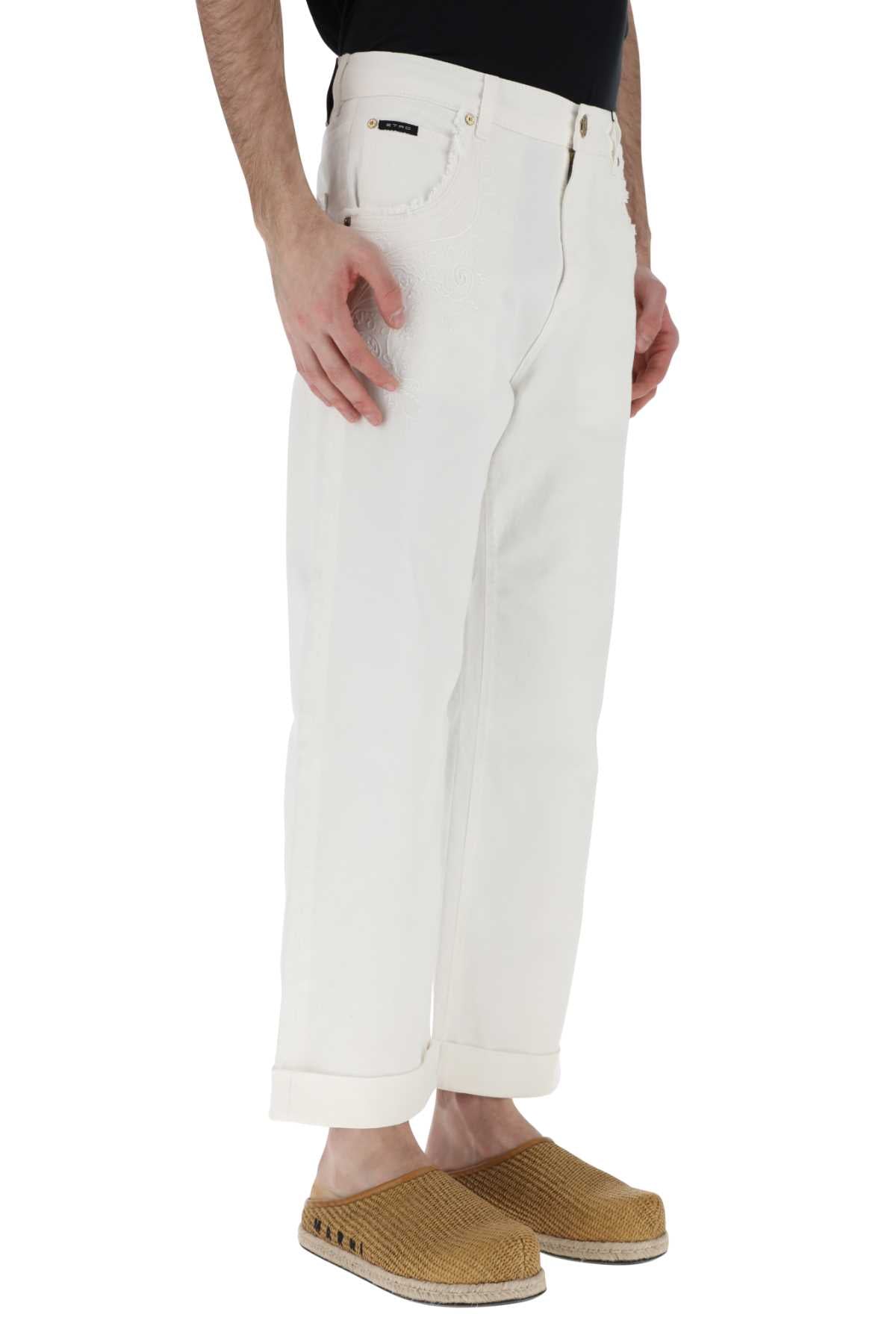 Etro Men White Stretch Denim Jeans