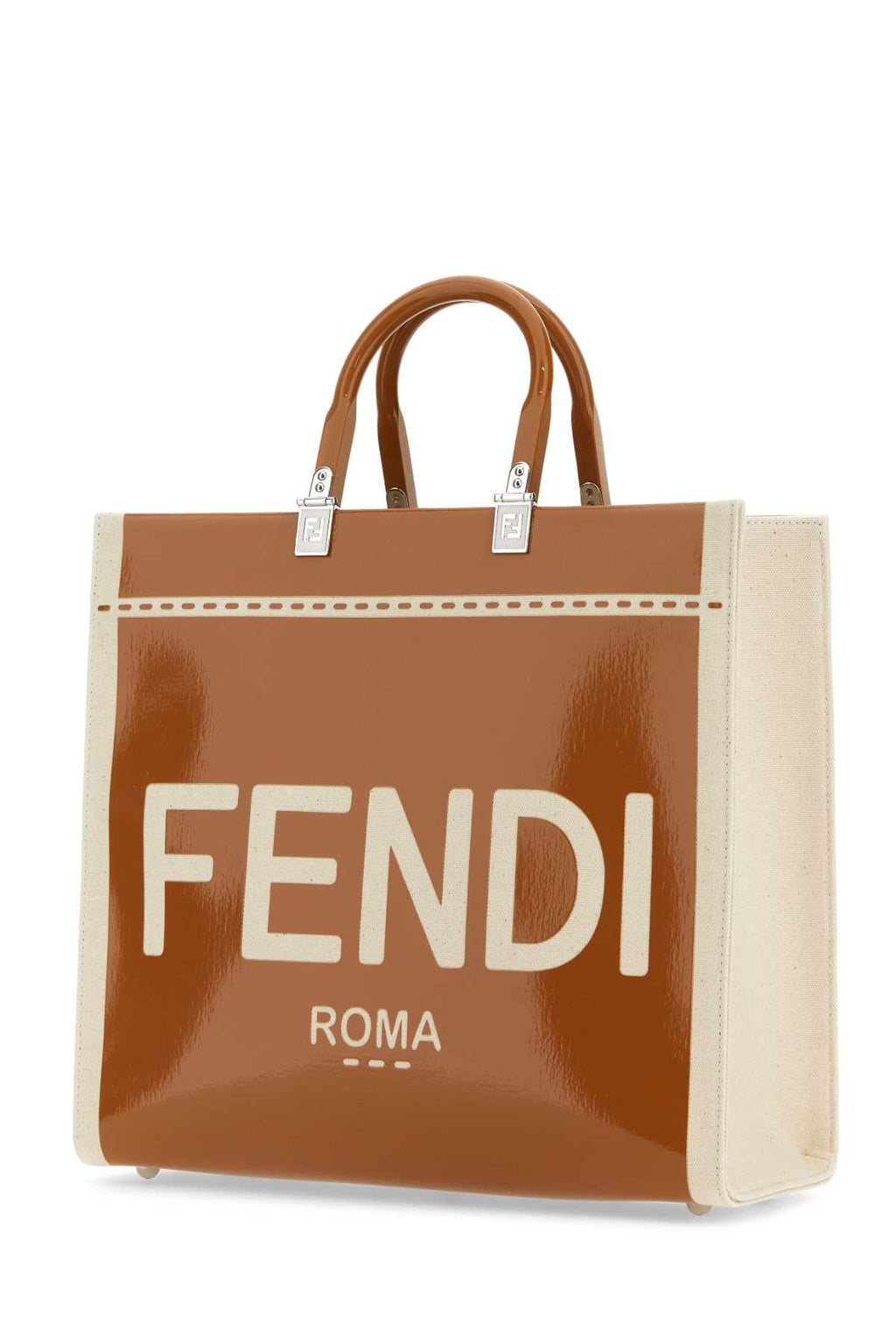 Fendi Women Two-Tone Canvas Medium Sunshine Shopping Bag