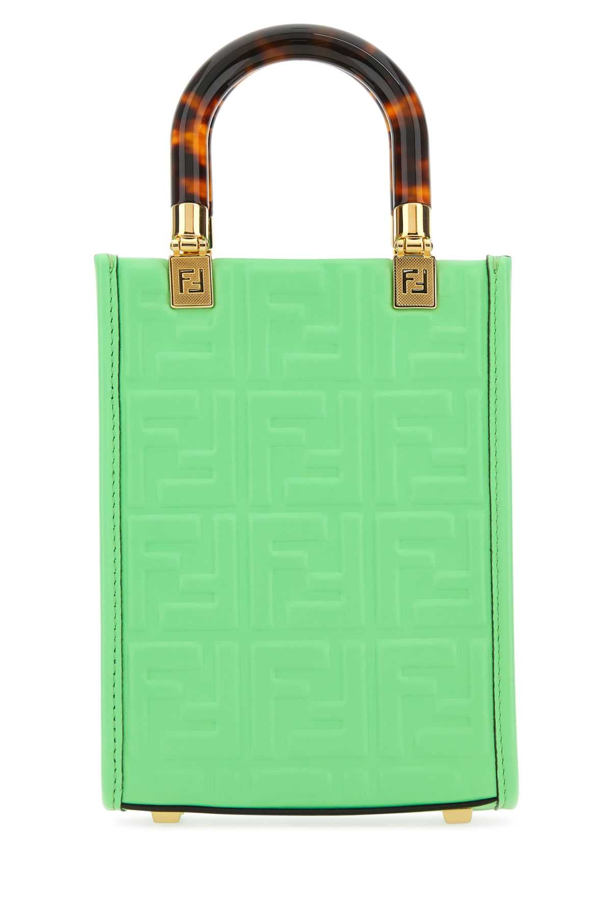 Fendi Women Green Leather Mini Sunshine Handbag