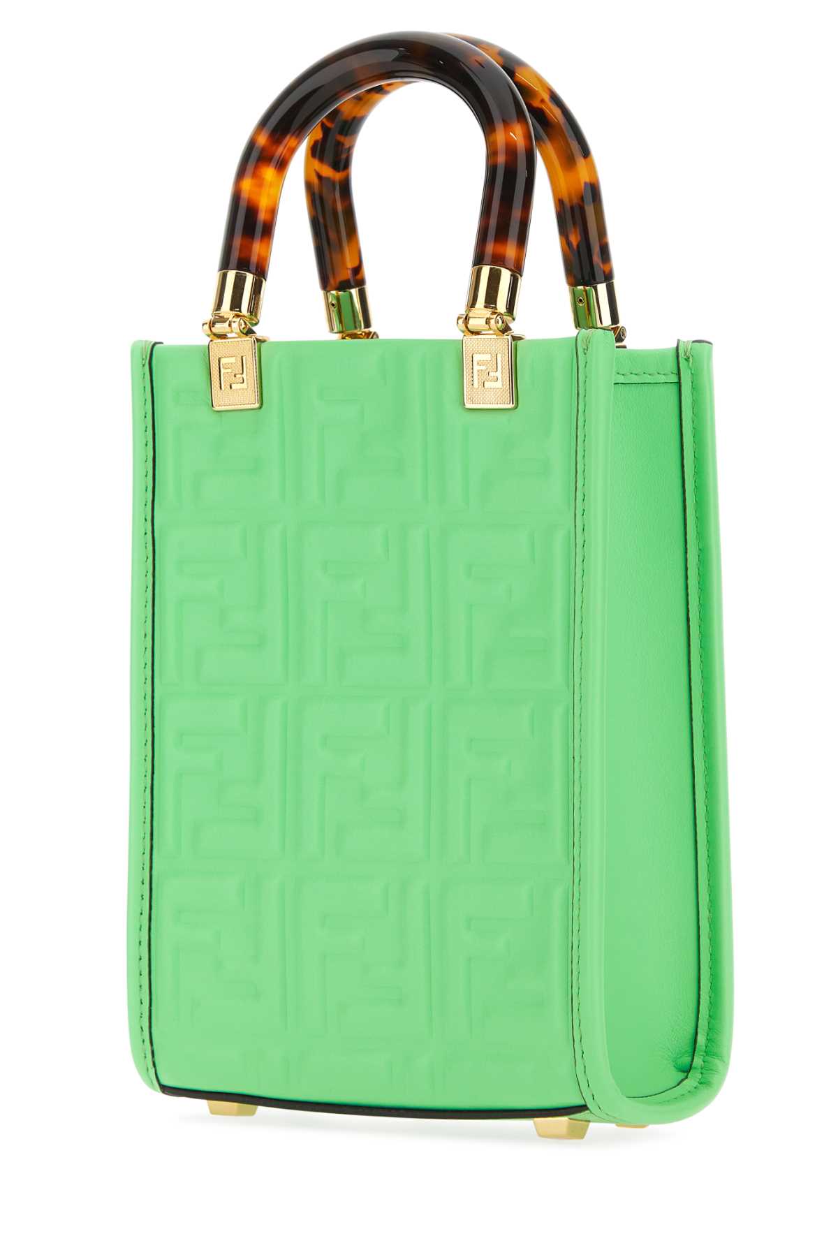 Fendi Women Green Leather Mini Sunshine Handbag
