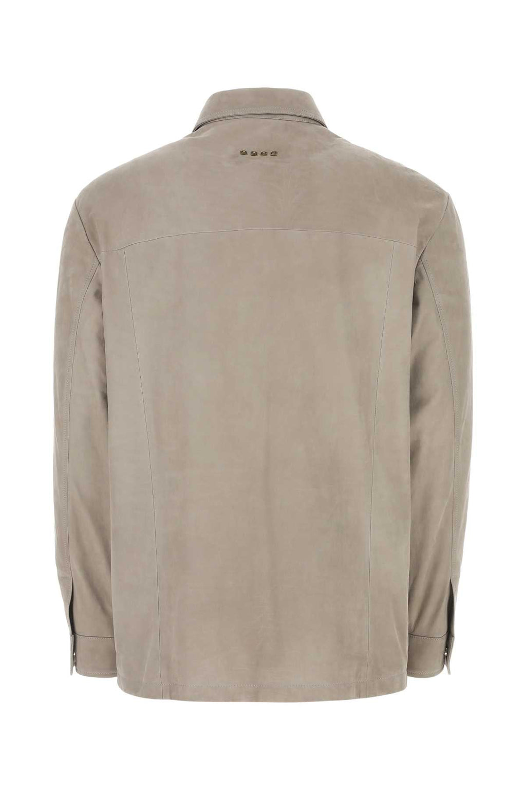 Etro Men Dove Grey Suede Shirt