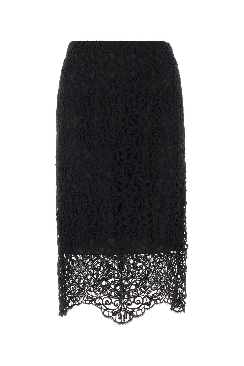 Burberry Women Black Macrame Lace Skirt