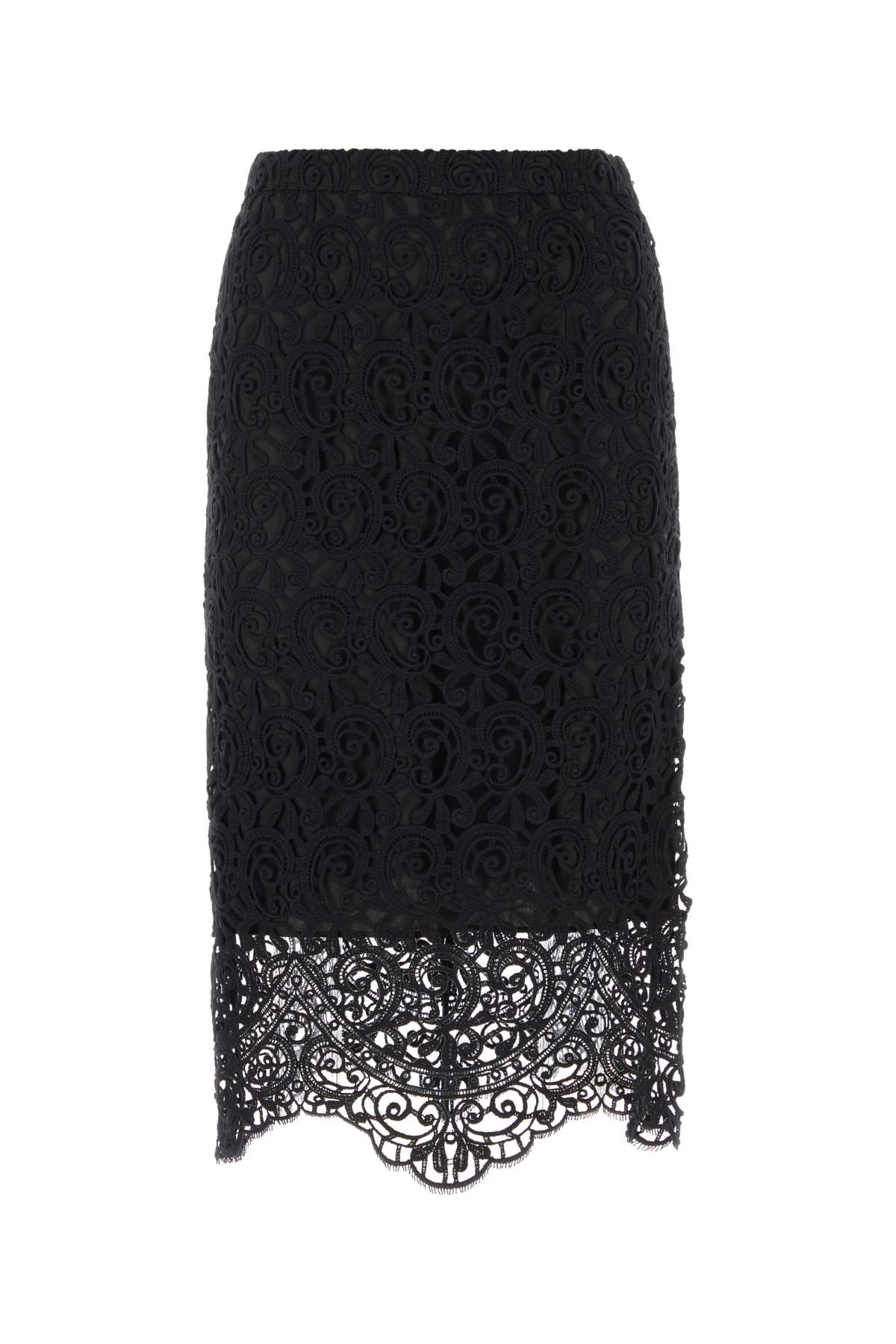 Burberry Women Black Macrame Lace Skirt