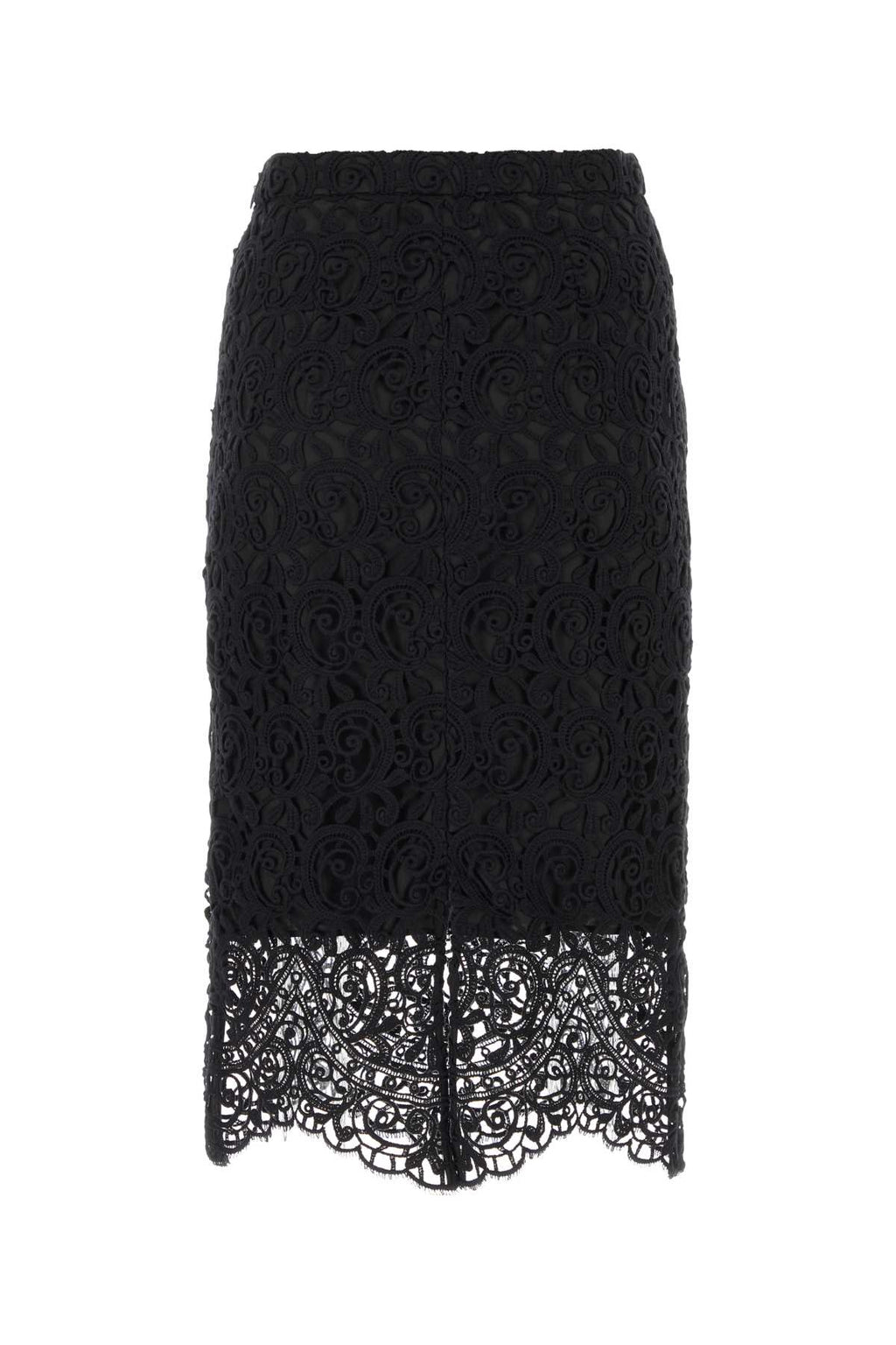 Burberry Women Black Macrame Lace Skirt