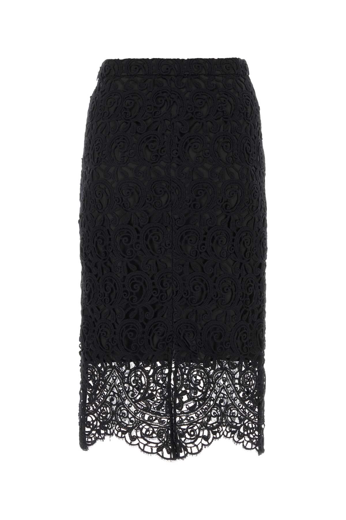 Burberry Women Black Macrame Lace Skirt