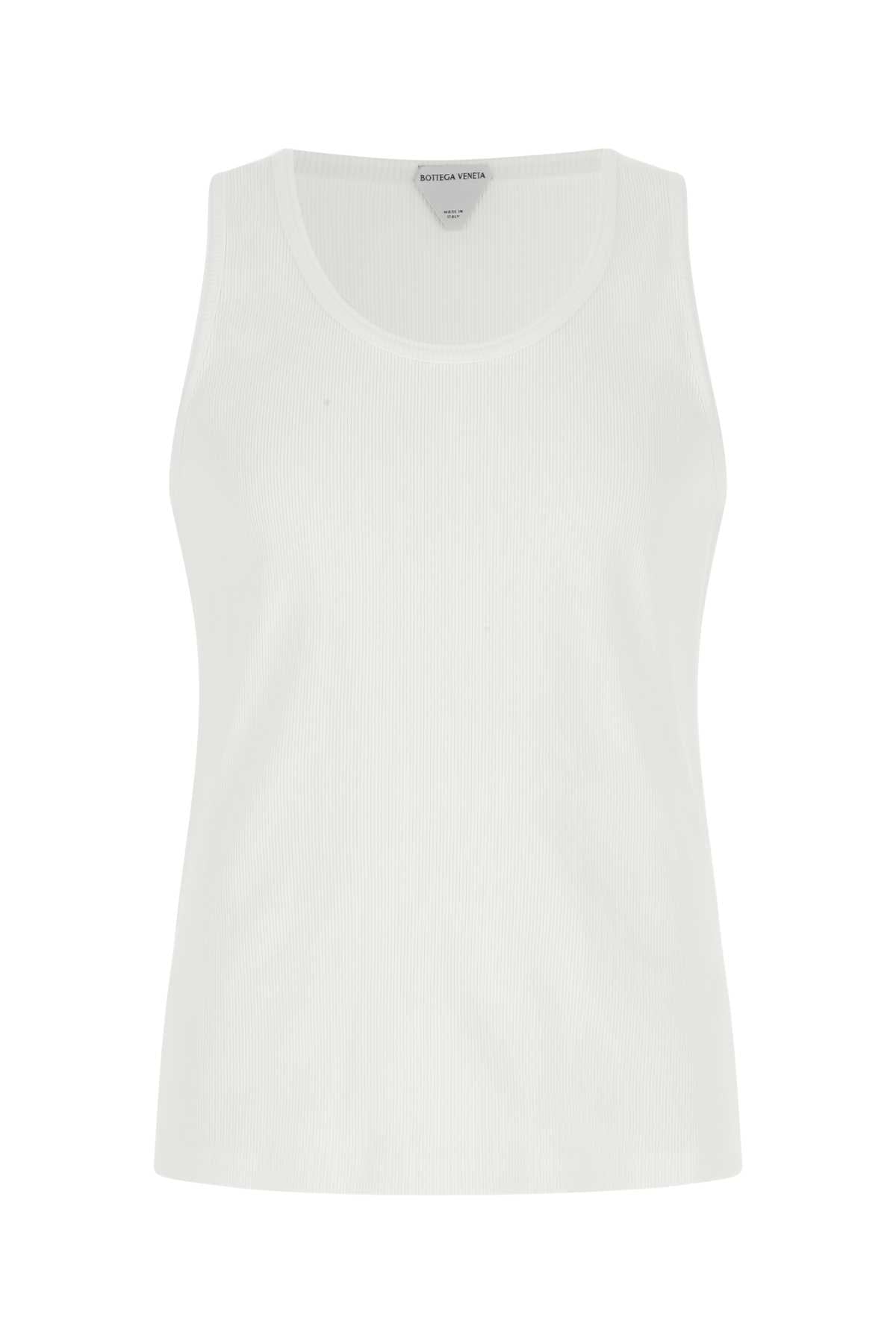 Bottega Veneta Men White Stretch Cotton Tank Top