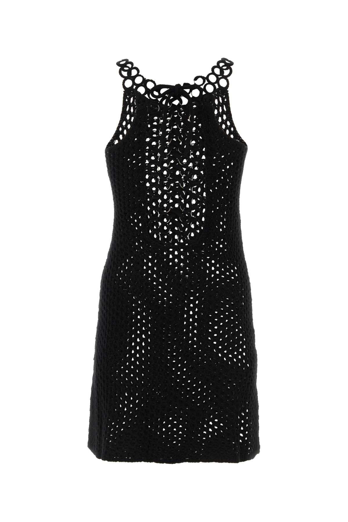Chloe Women Black Crochet Mini Dress