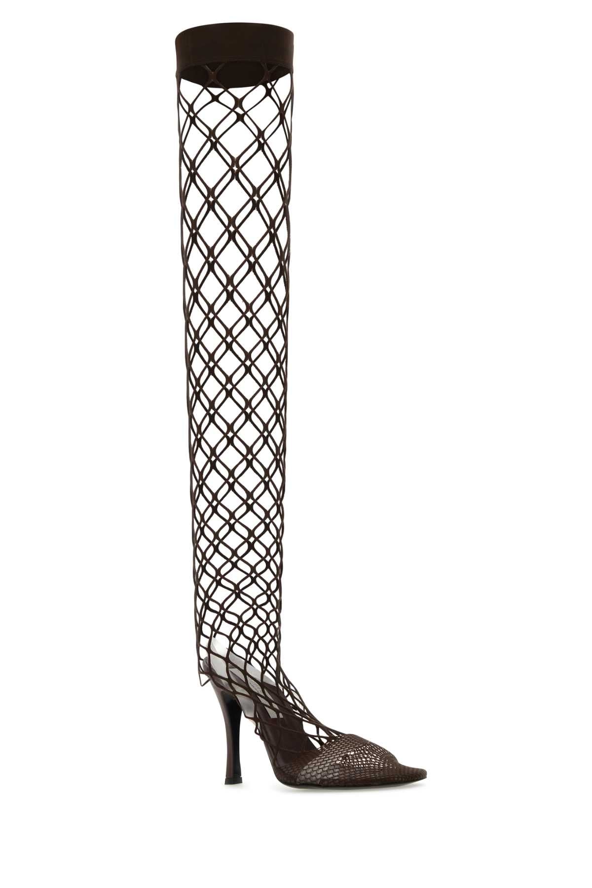 Stella Mccartney Women Chocolate Mesh Stella 100 Boots