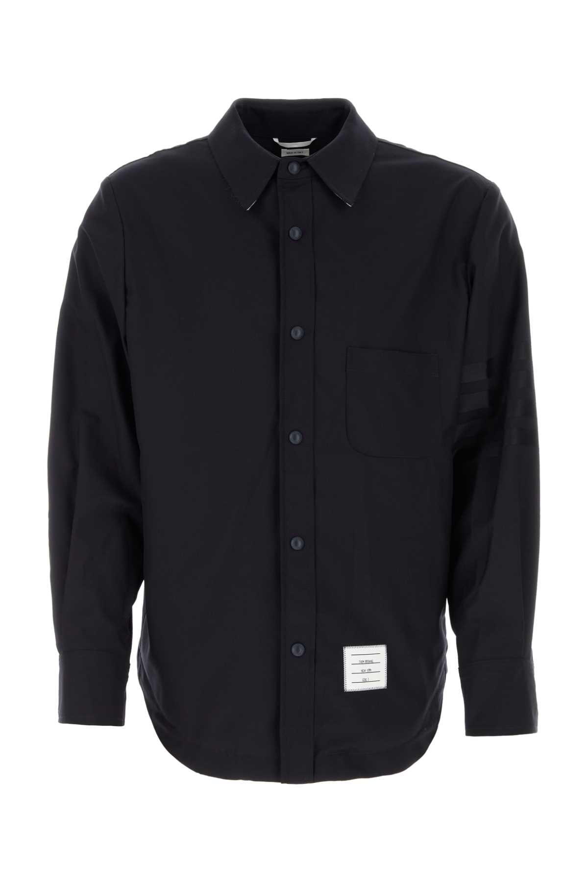 Thom Browne Men Midnight Blue Wool Shirt