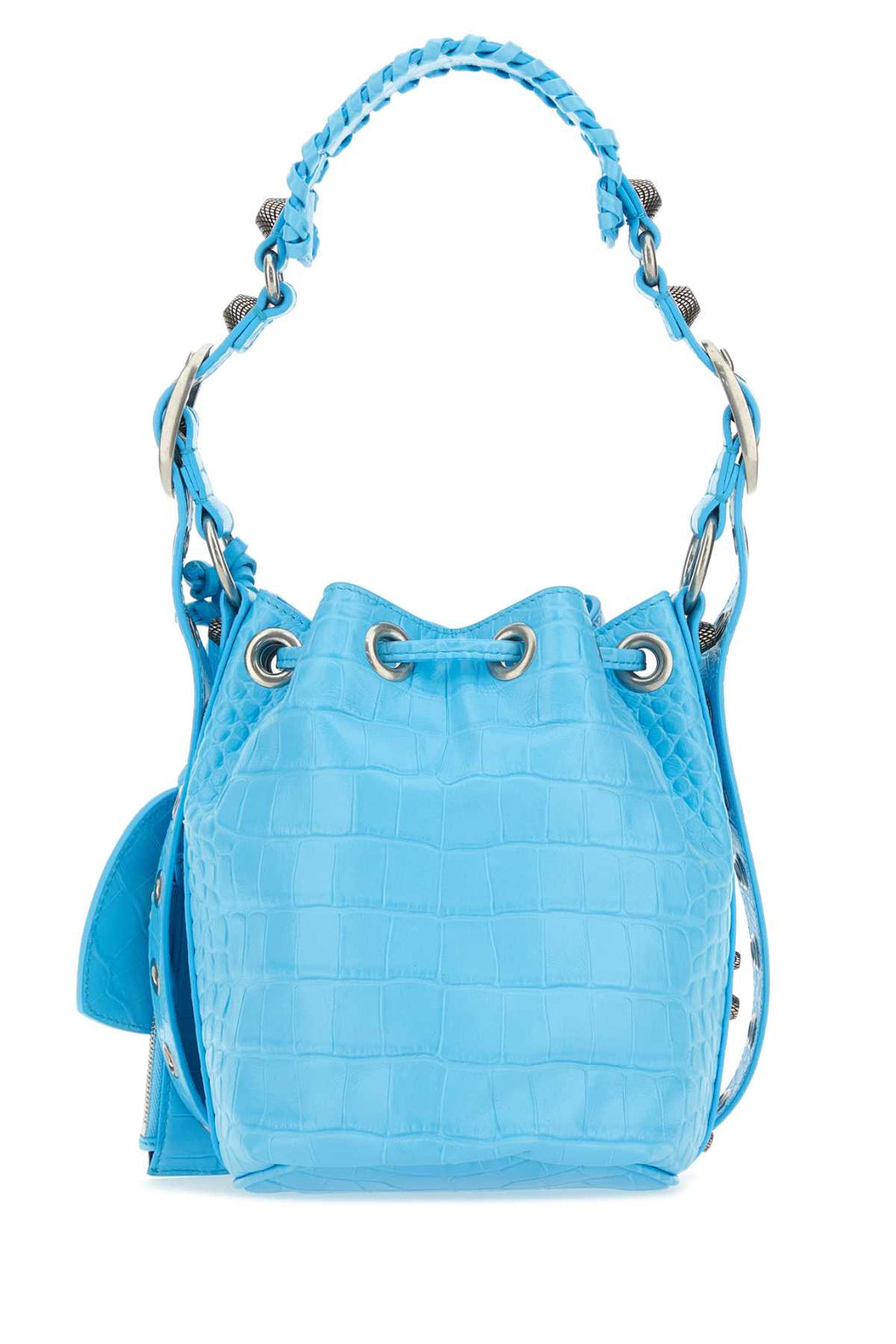 Balenciaga Women Light-Blue Leather Le Cagole Xs Bucket Bag