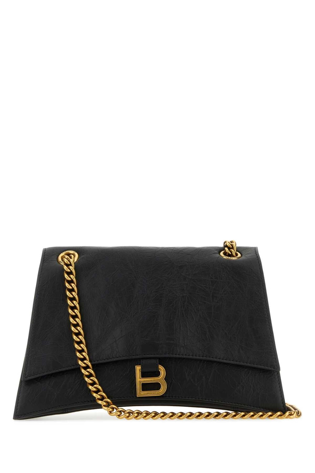 Balenciaga Women Black Leather Crush M Shoulder Bag