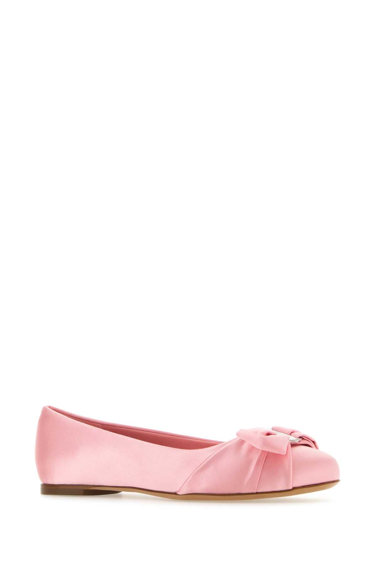 Salvatore Ferragamo Women Pink Satin Varina Ballerinas
