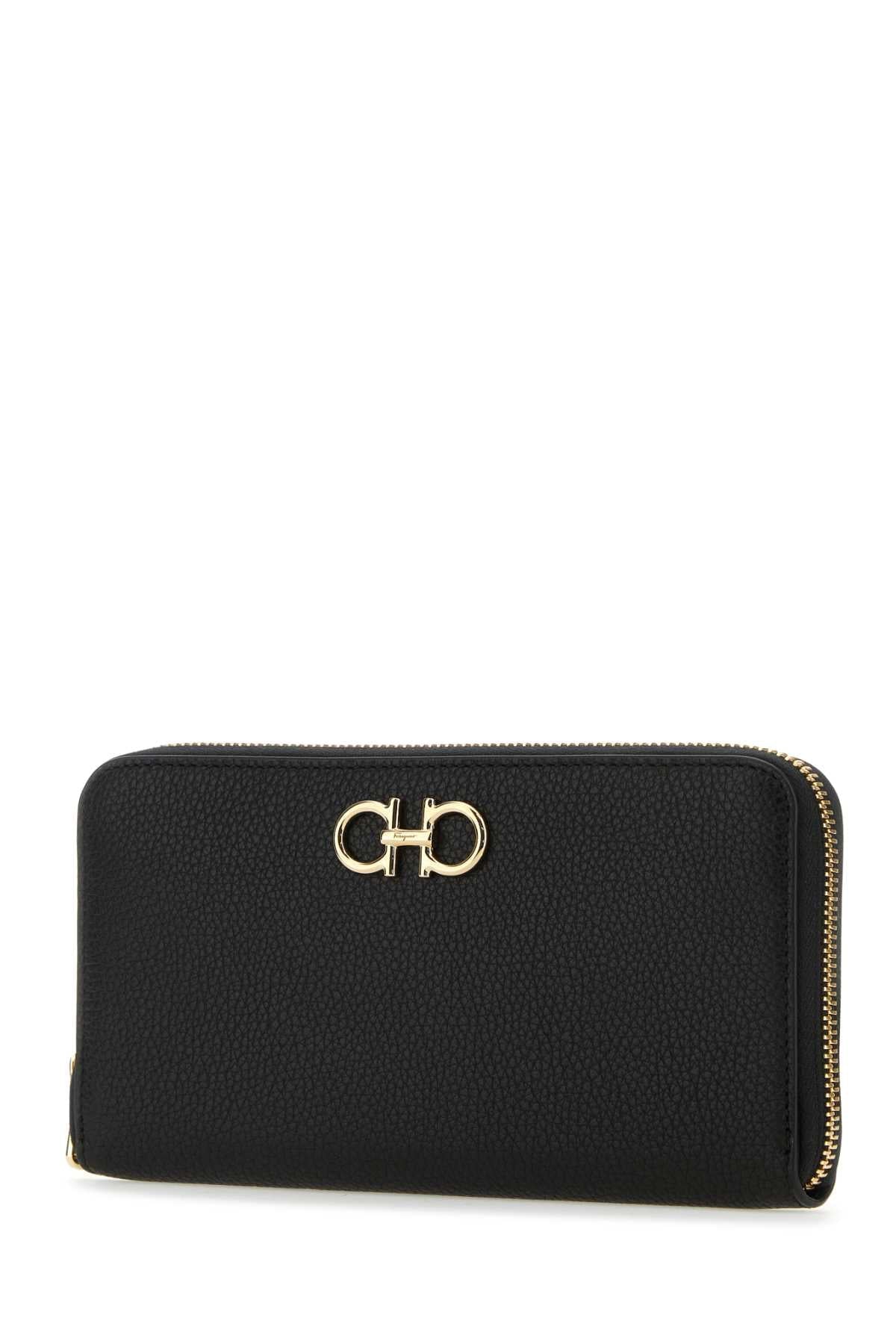 Salvatore Ferragamo Women Black Leather Wallet