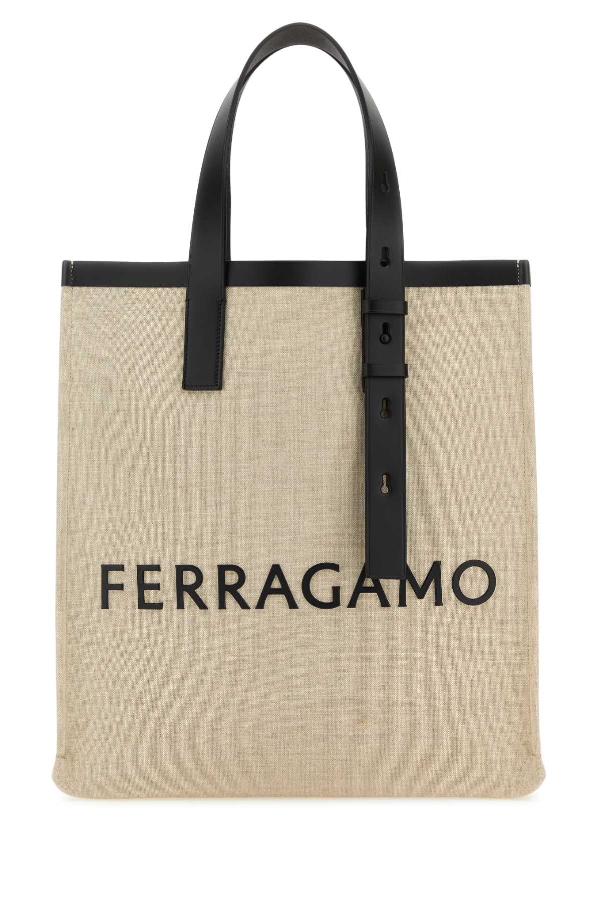 Salvatore Ferragamo Men Sand Canvas Shopping Bag