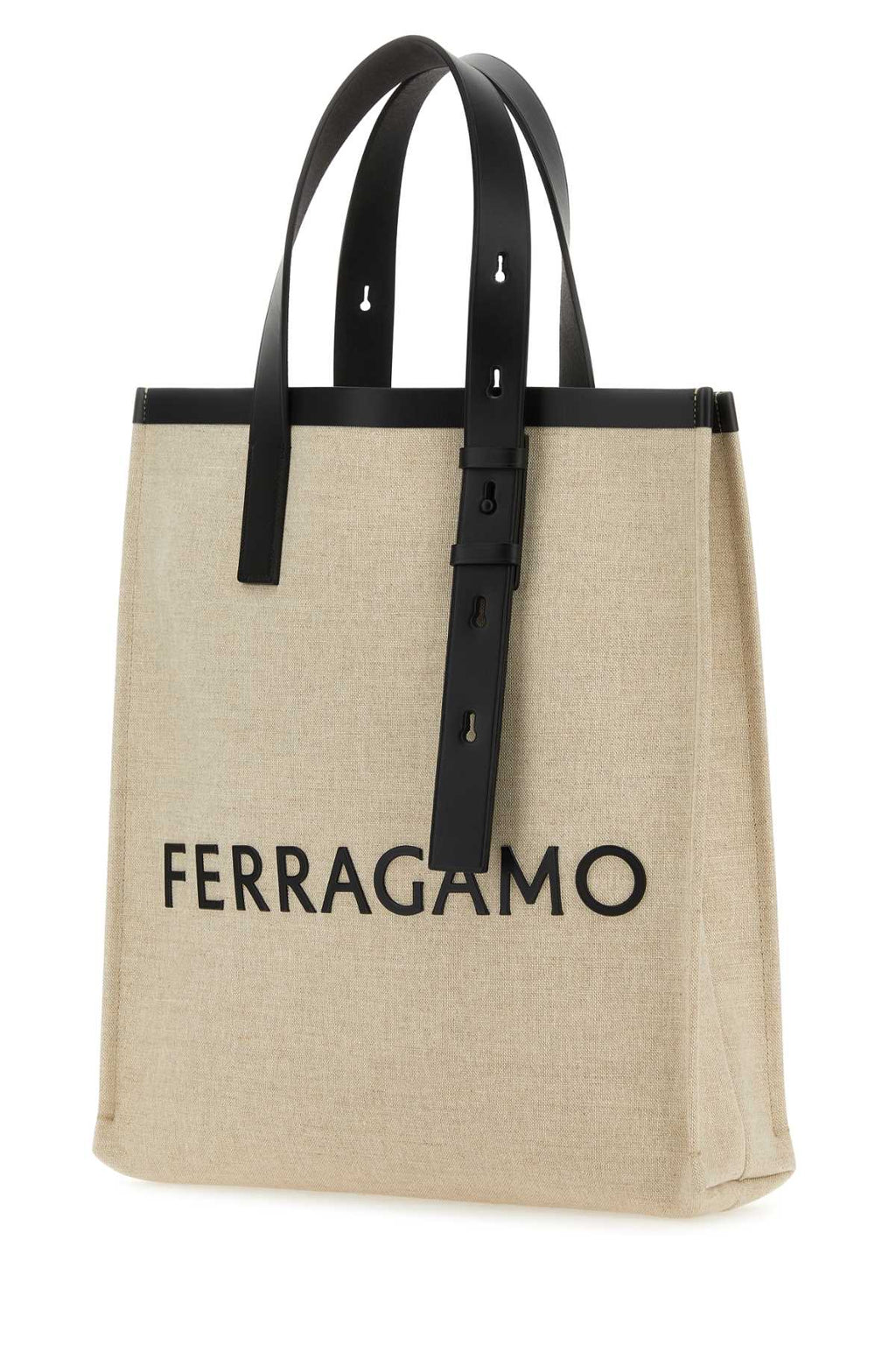 Salvatore Ferragamo Men Sand Canvas Shopping Bag