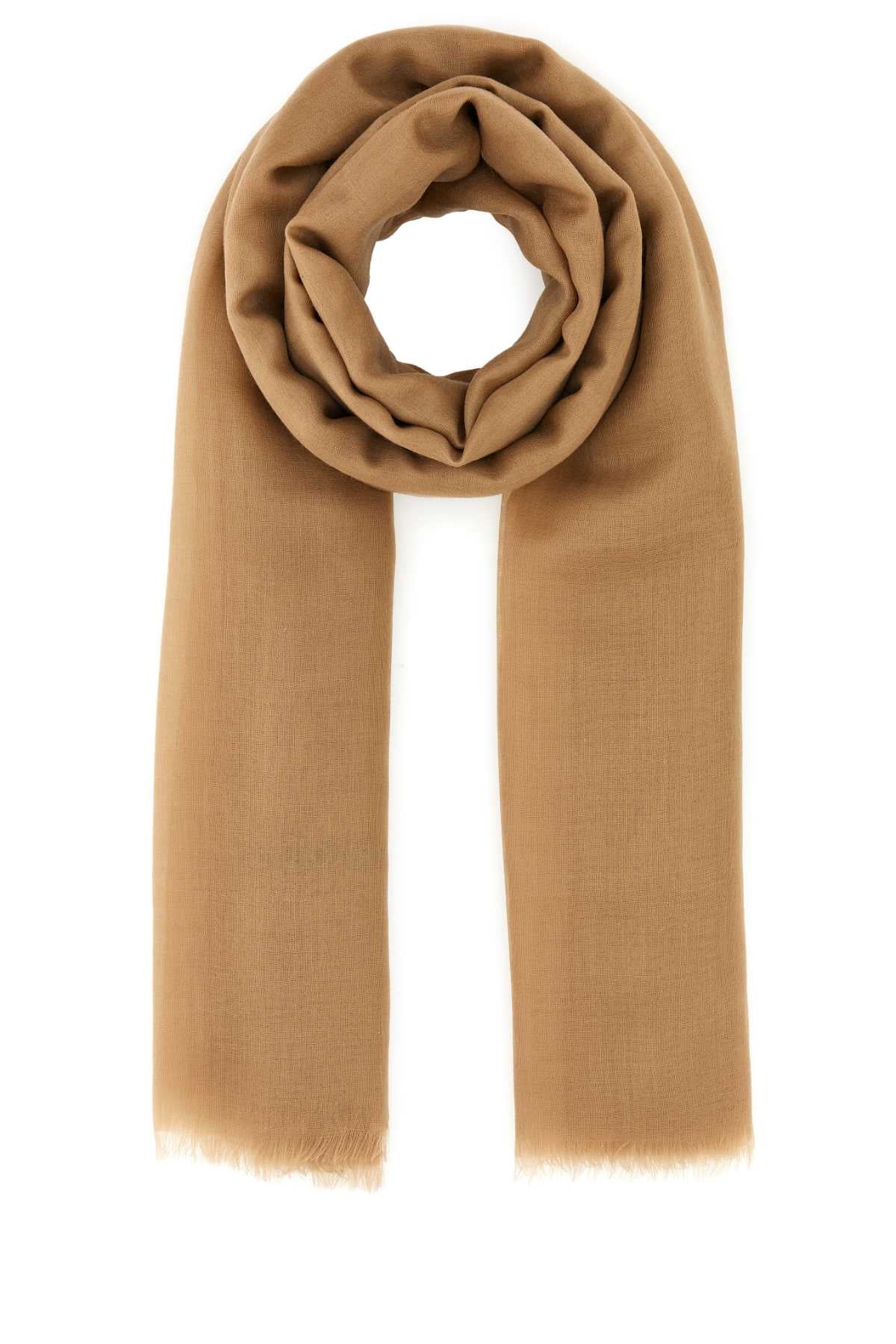 Salvatore Ferragamo Women Camel Cashmere Scarf