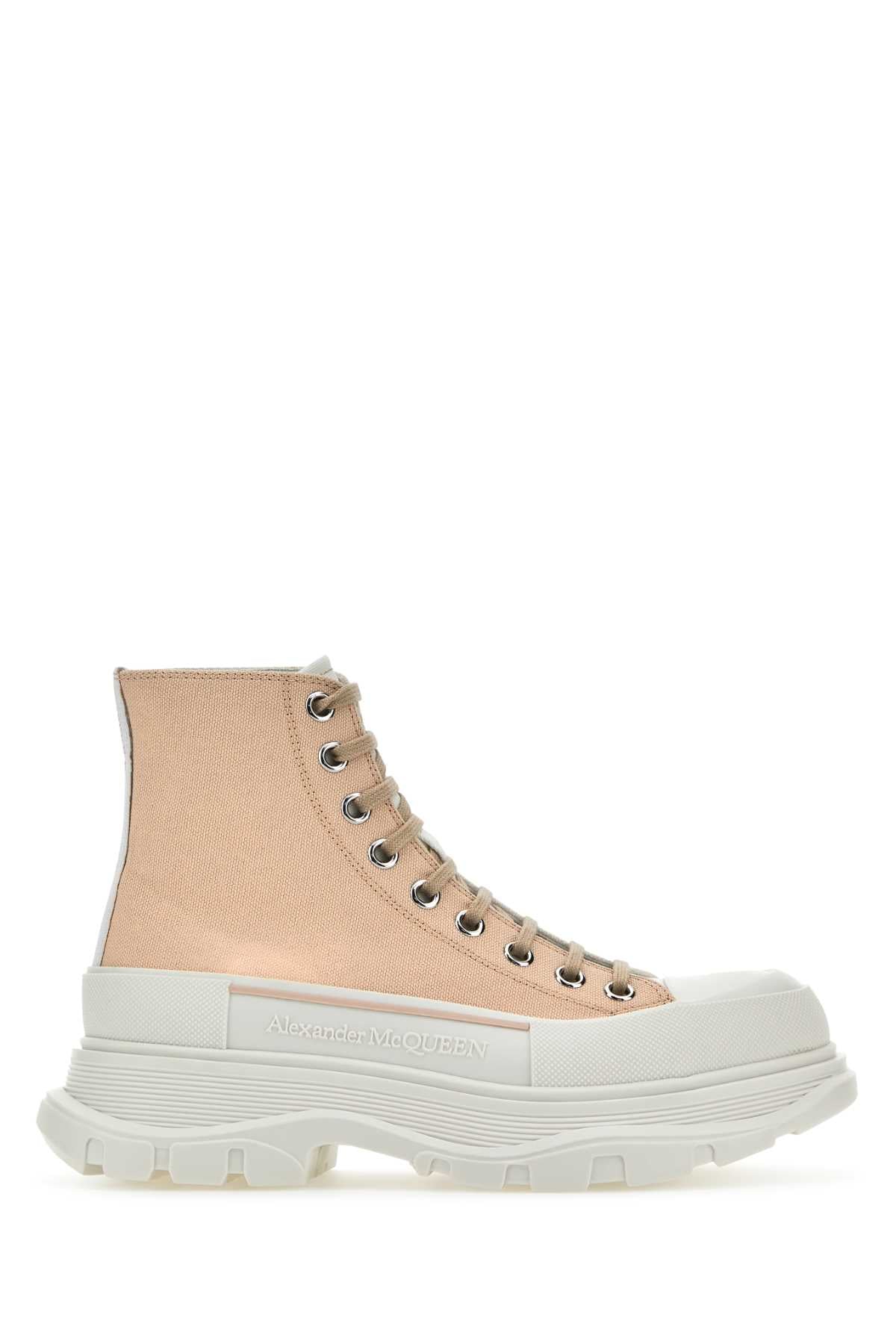 Alexander Mcqueen Women Skin Pink Canvas Tread Slick Sneakers