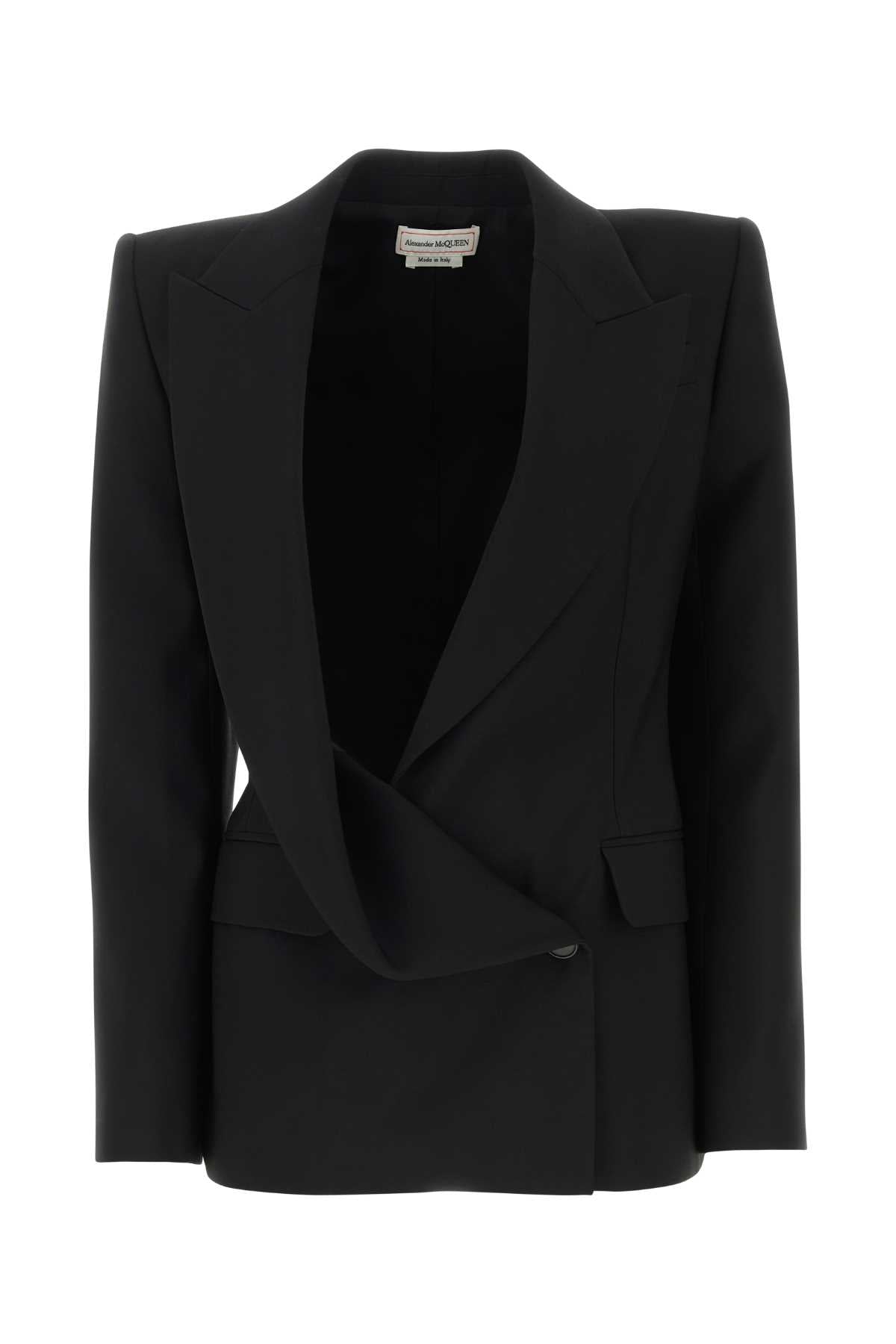 Alexander Mcqueen Women Black Wool Blazer