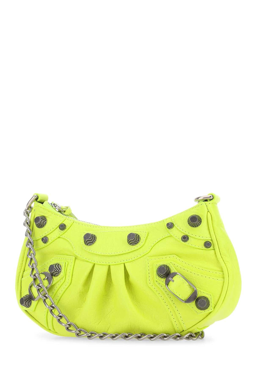 Balenciaga Women Fluo Yellow Leather Le Cagole Mini Handbag