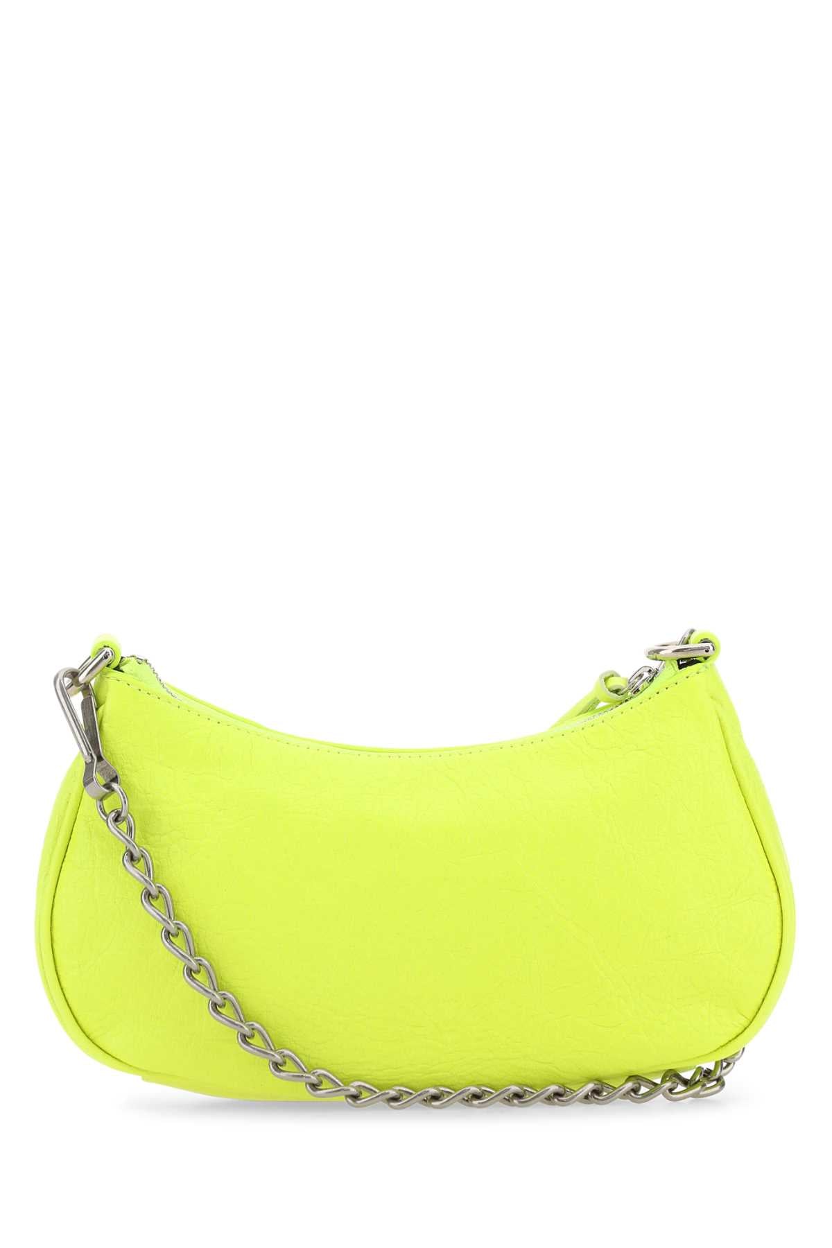 Balenciaga Women Fluo Yellow Leather Le Cagole Mini Handbag
