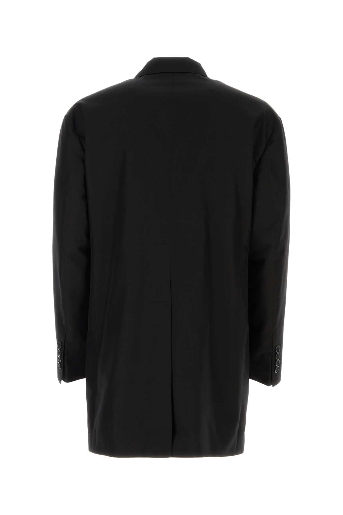 Dolce & Gabbana Men Black Shantung Oversize Blazer