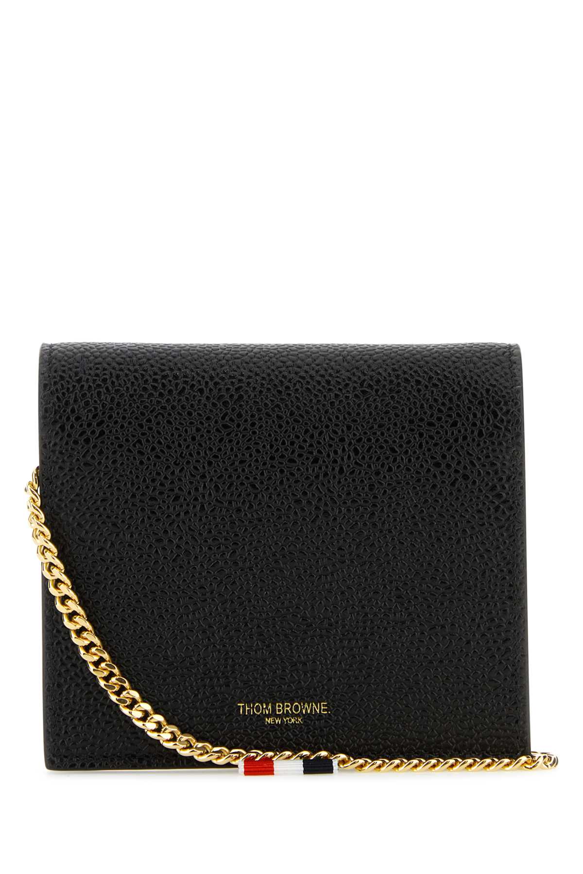 Thom Browne Women Black Leather Card Holder