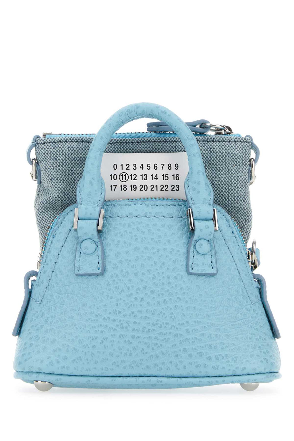 Maison Margiela Women Light Blue Leather And Fabric 5Ac Classique Baby Handbag