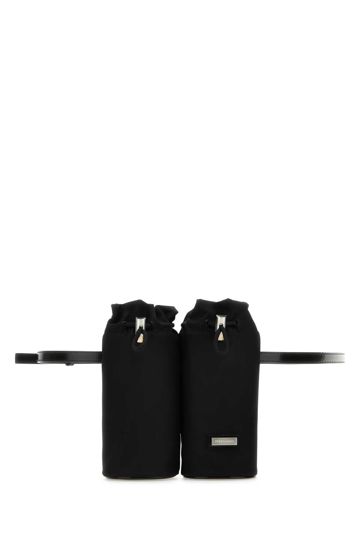 Bolsa de cintura Salvatore Ferragamo masculina preta em Econyl®