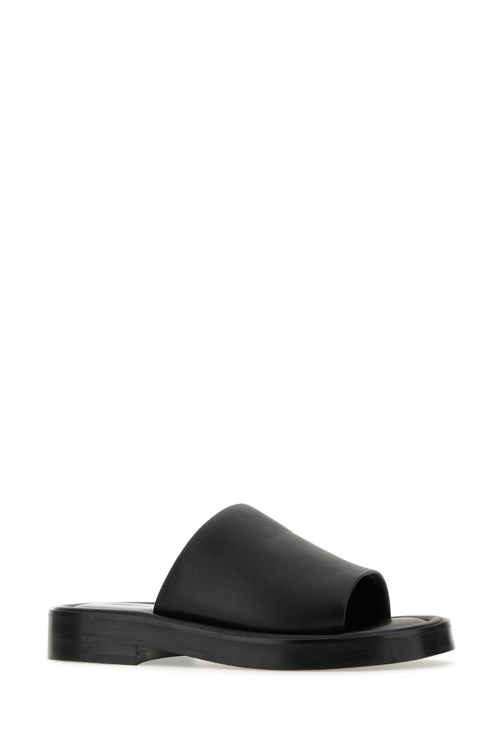 Salvatore Ferragamo Men Black Nappa Leather Slippers