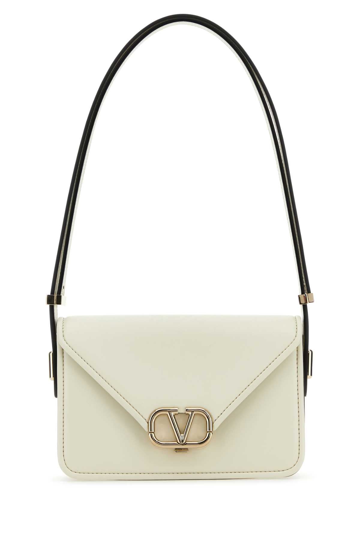 Valentino Garavani Women Ivory Leather Vlogo Crossbody Bag