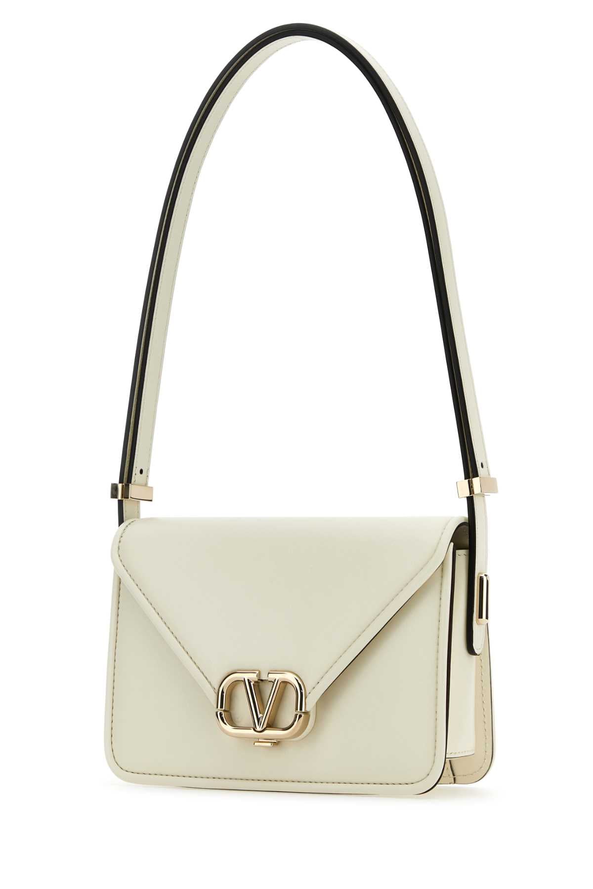 Valentino Garavani Women Ivory Leather Vlogo Crossbody Bag