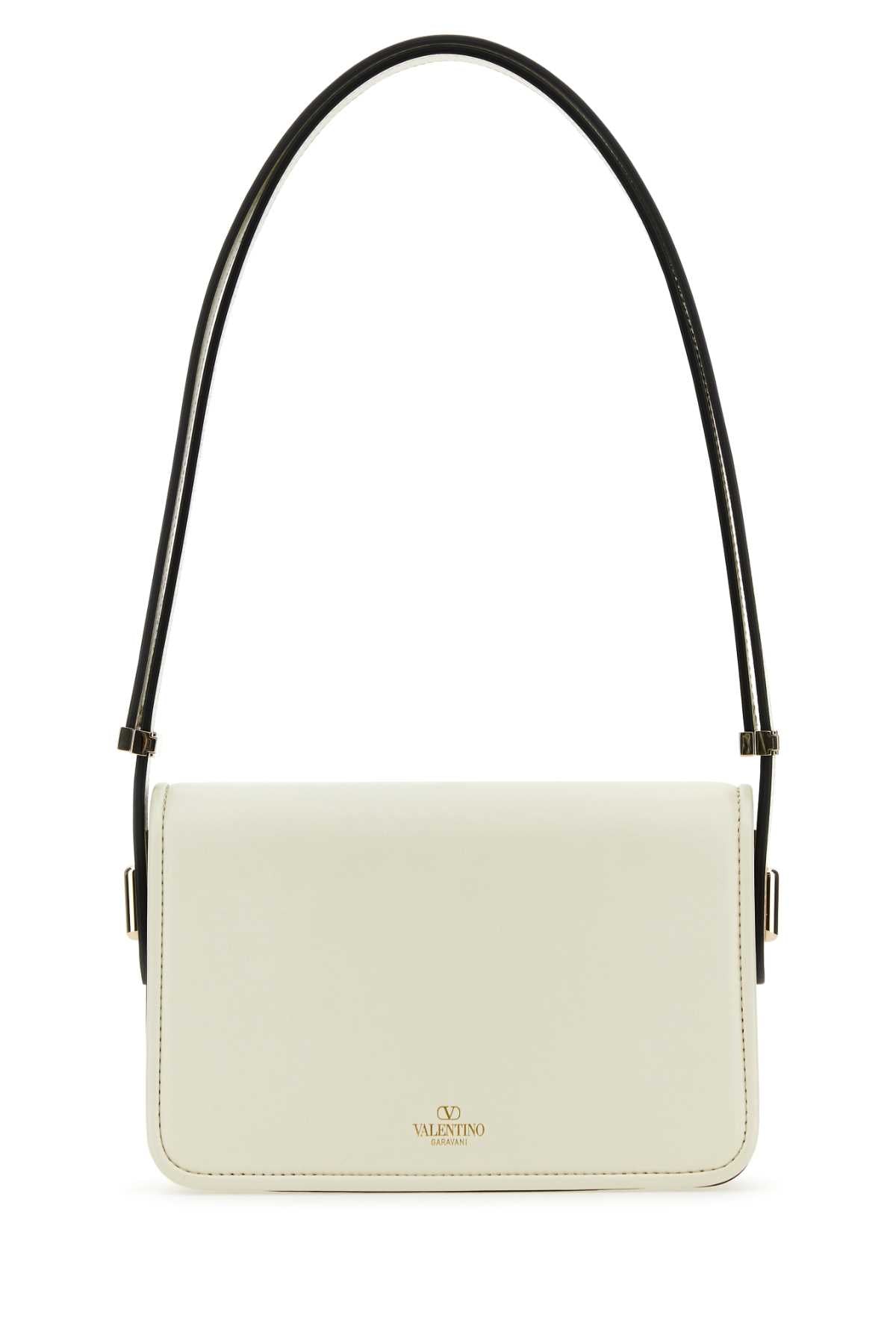 Valentino Garavani Women Ivory Leather Vlogo Crossbody Bag