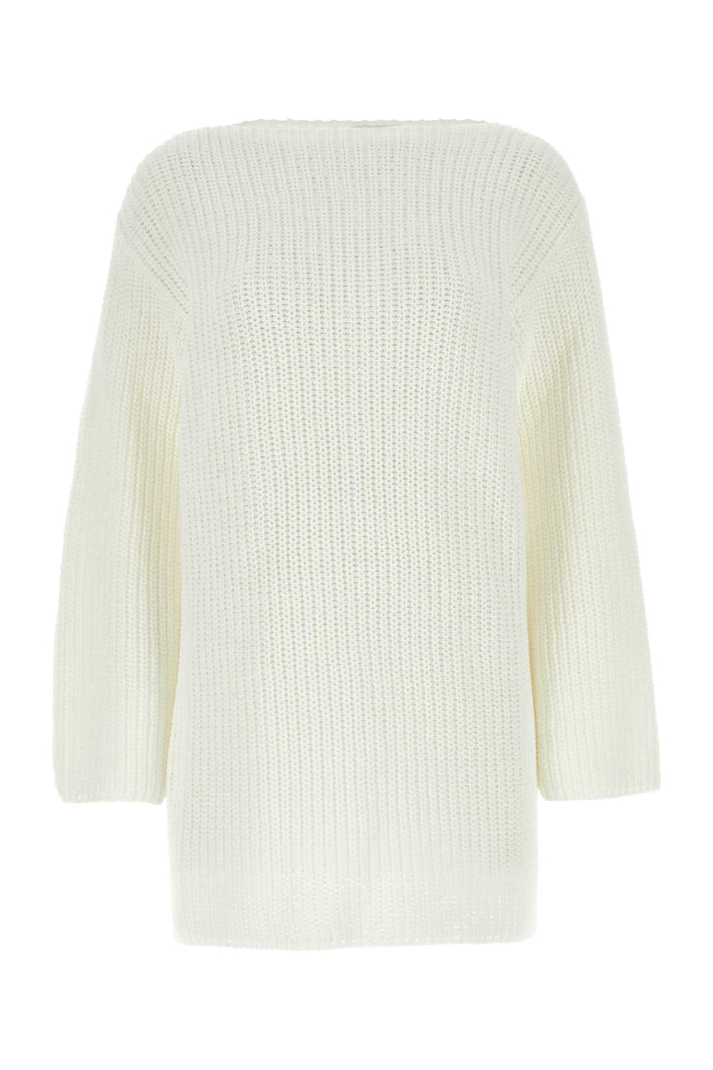 Suéter feminino oversized branco de algodão da Salvatore Ferragamo