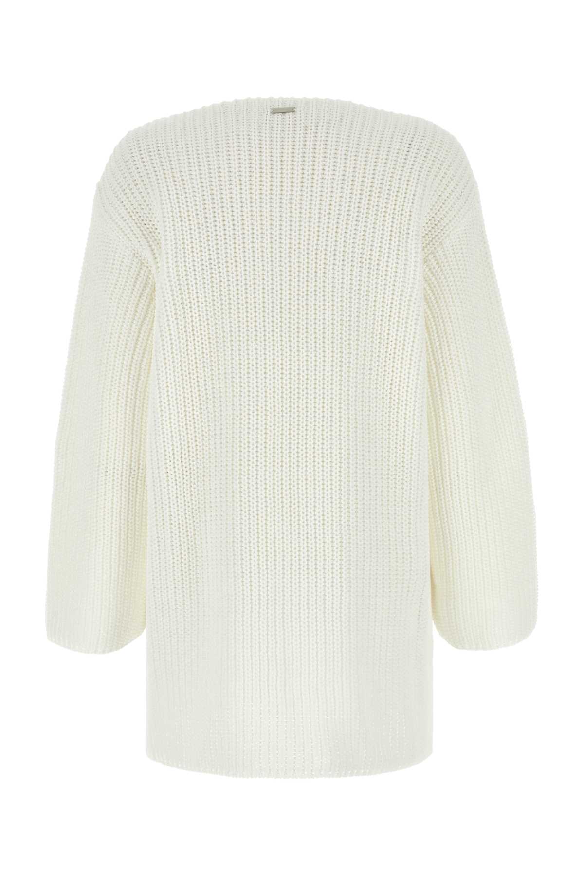Suéter feminino oversized branco de algodão da Salvatore Ferragamo