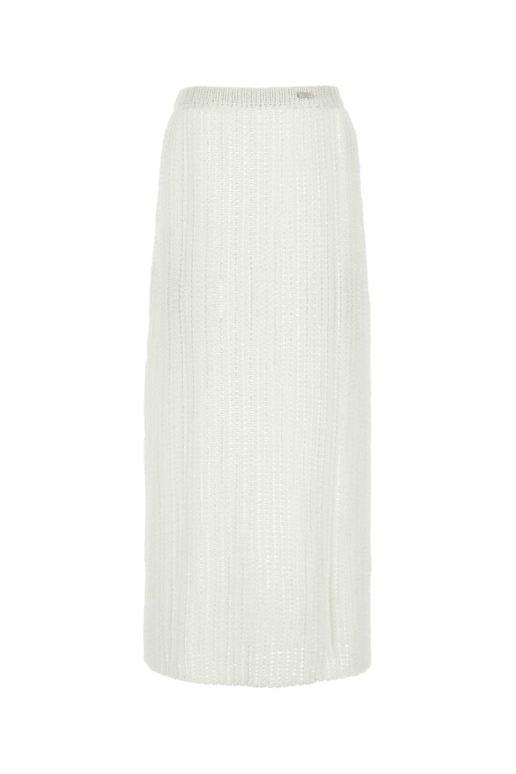 Saia feminina Salvatore Ferragamo branca de algodão