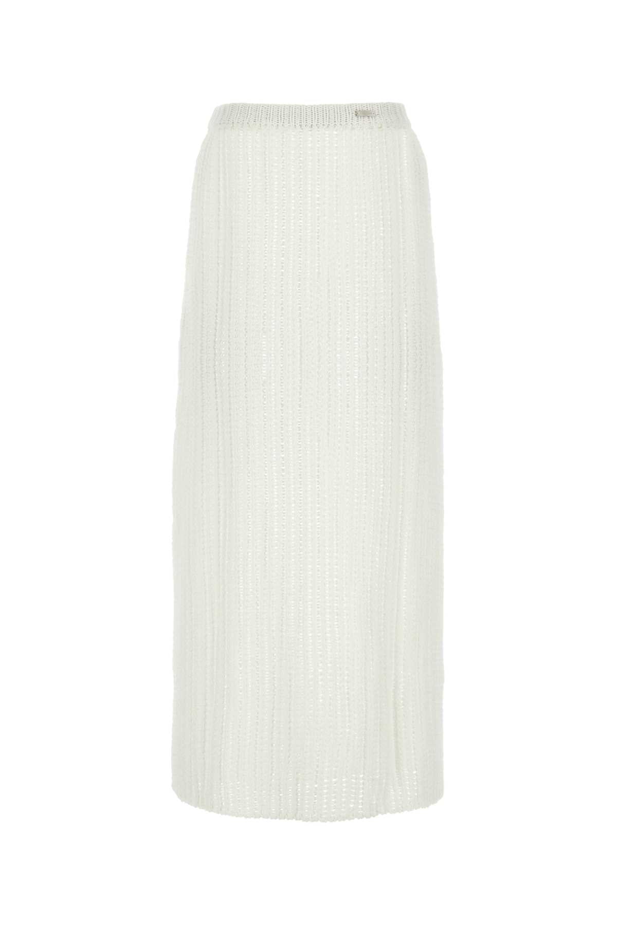 Salvatore Ferragamo Women White Cotton Skirt