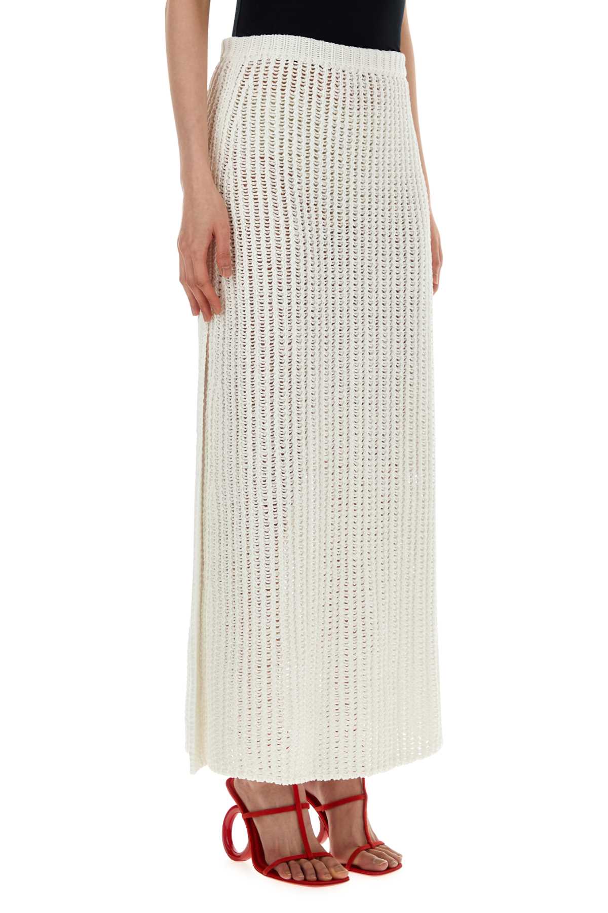 Salvatore Ferragamo Women White Cotton Skirt