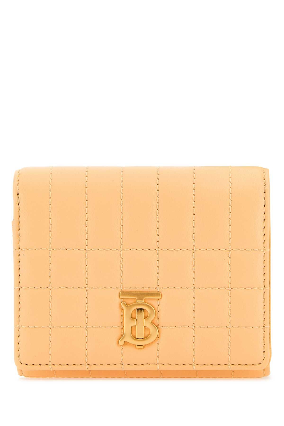 Burberry Women Peach Leather Small Lola Wallet