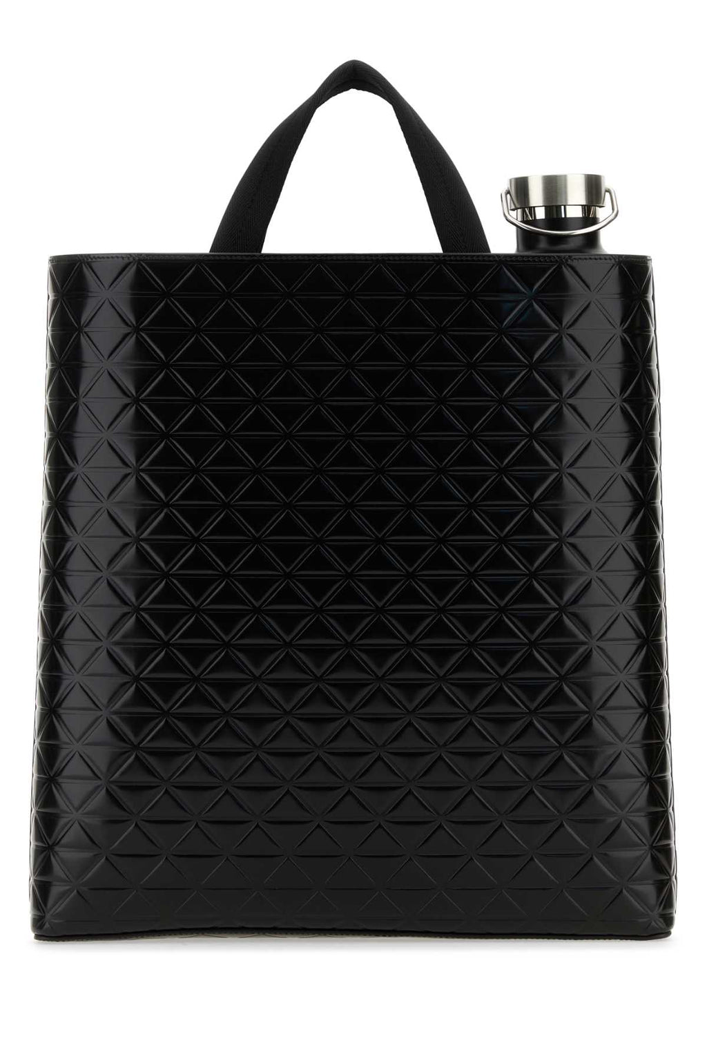 Prada Men Black Leather Shopping Bag