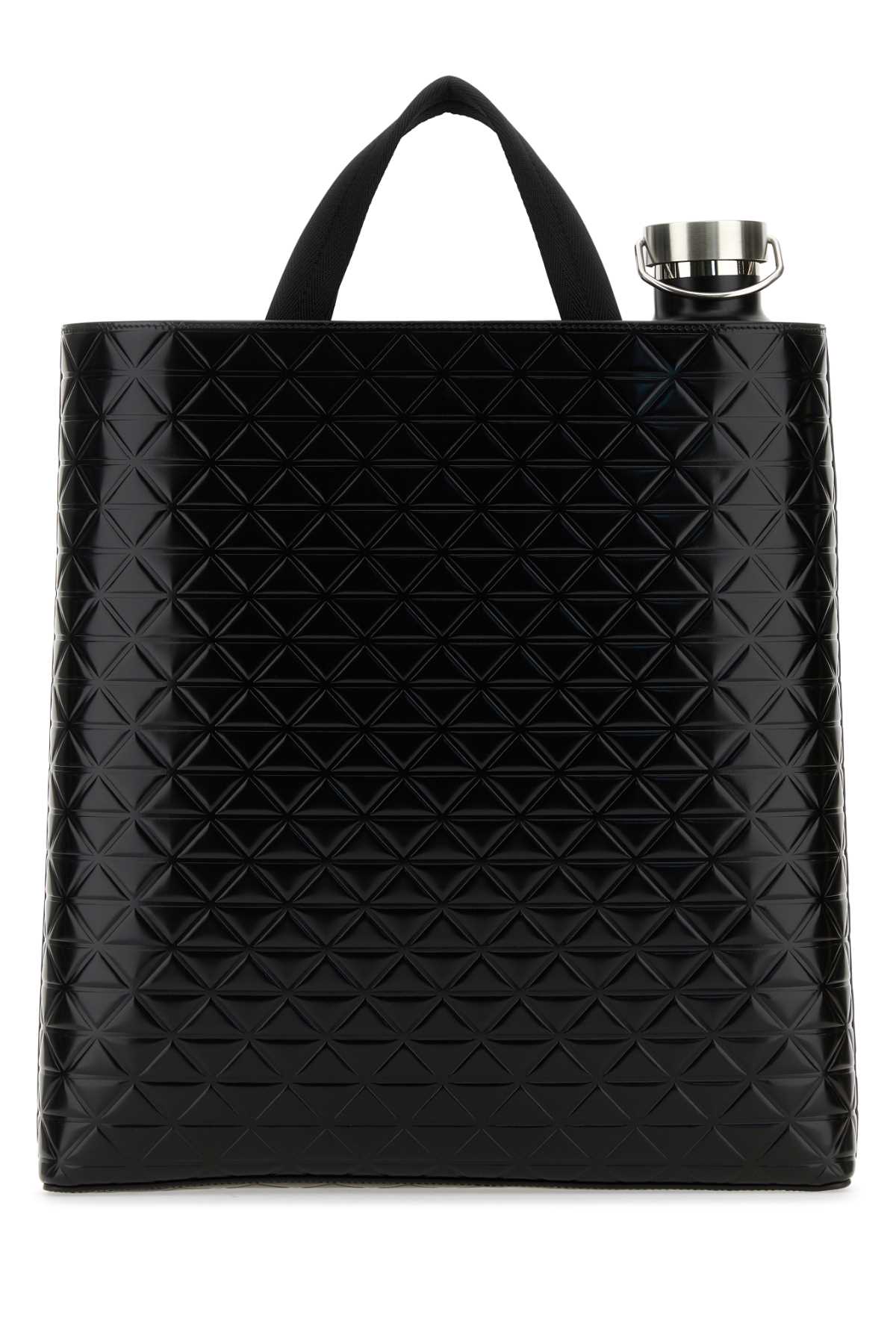 Prada Men Black Leather Shopping Bag