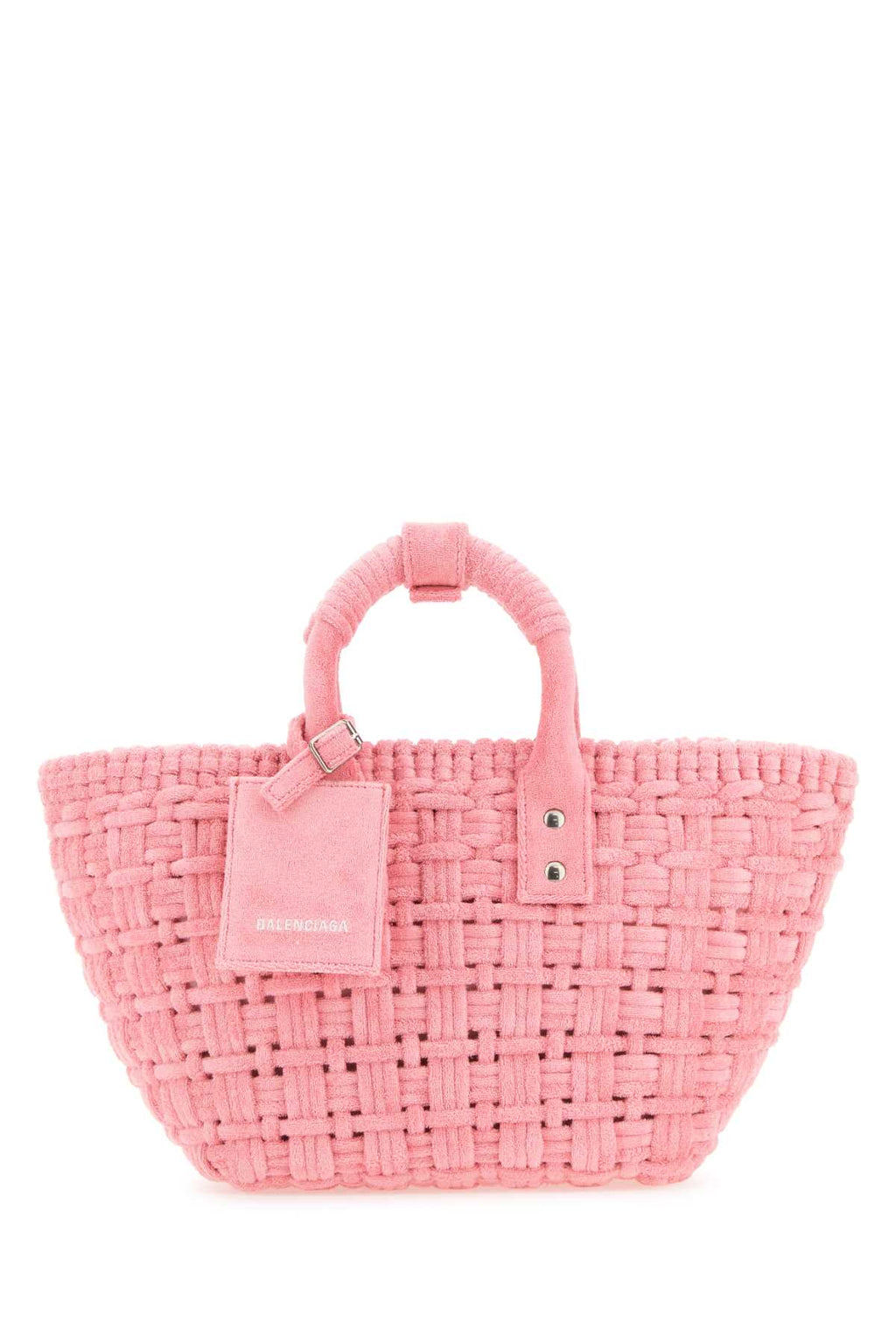 Balenciaga Women Pink Terry Fabric Bistro Xs Handbag