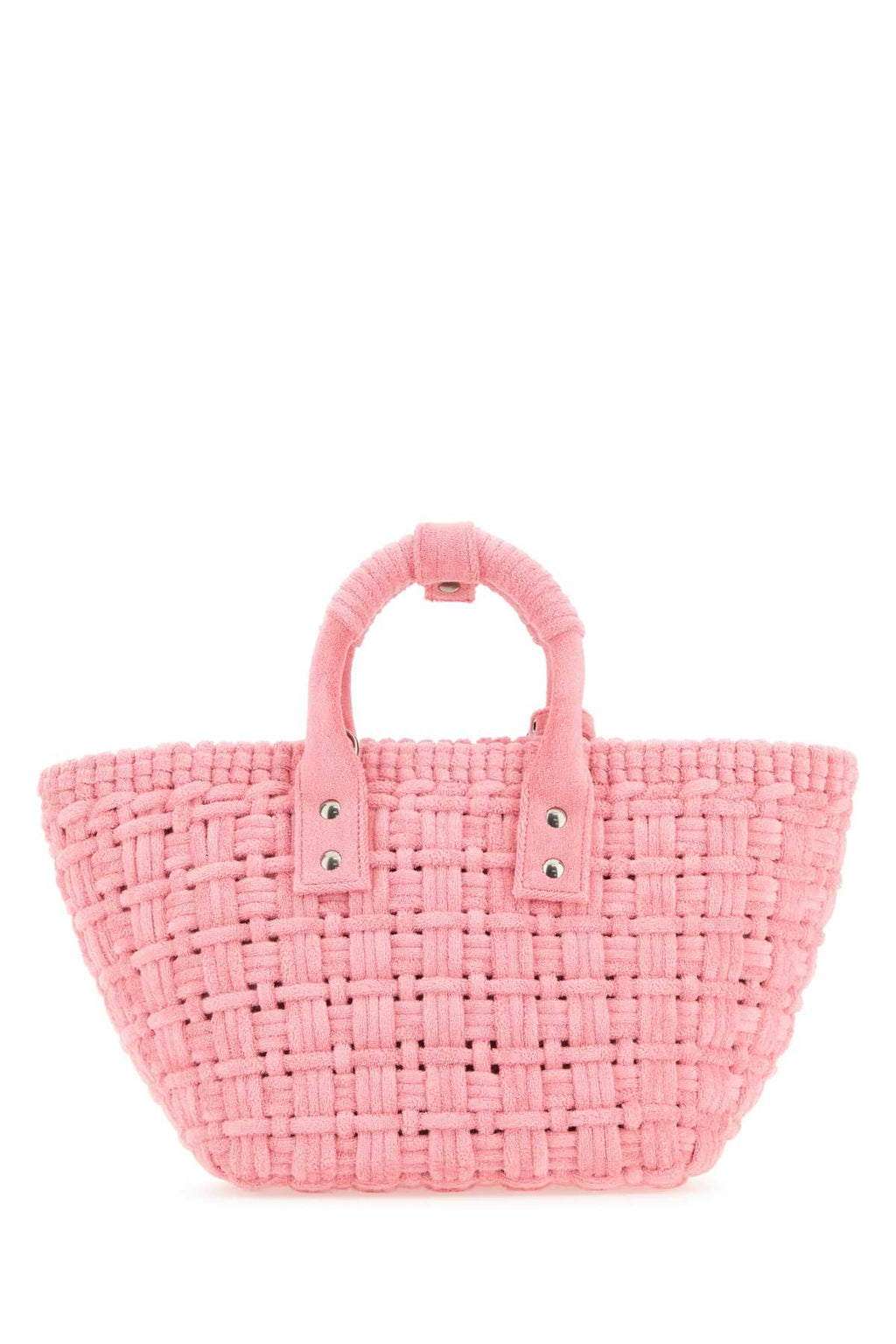Balenciaga Women Pink Terry Fabric Bistro Xs Handbag