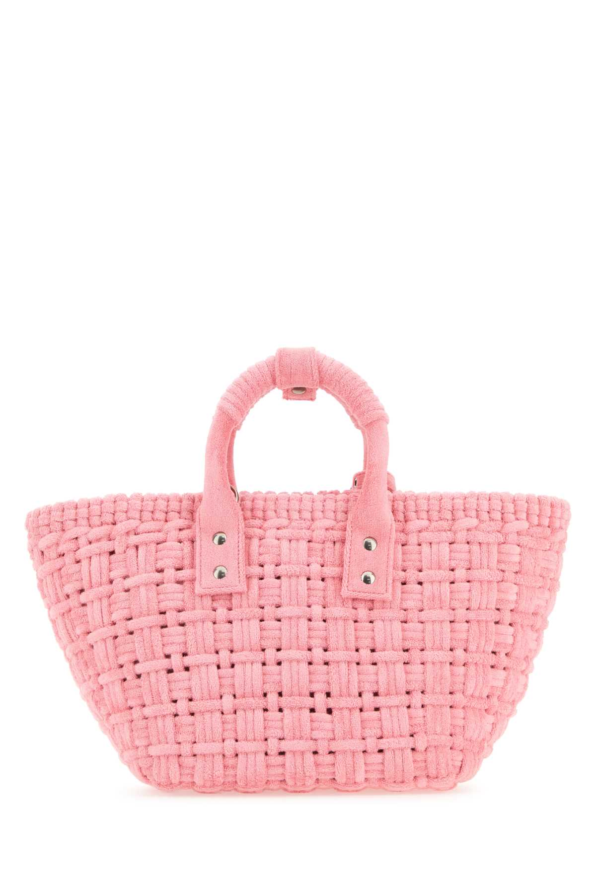 Balenciaga Women Pink Terry Fabric Bistro Xs Handbag