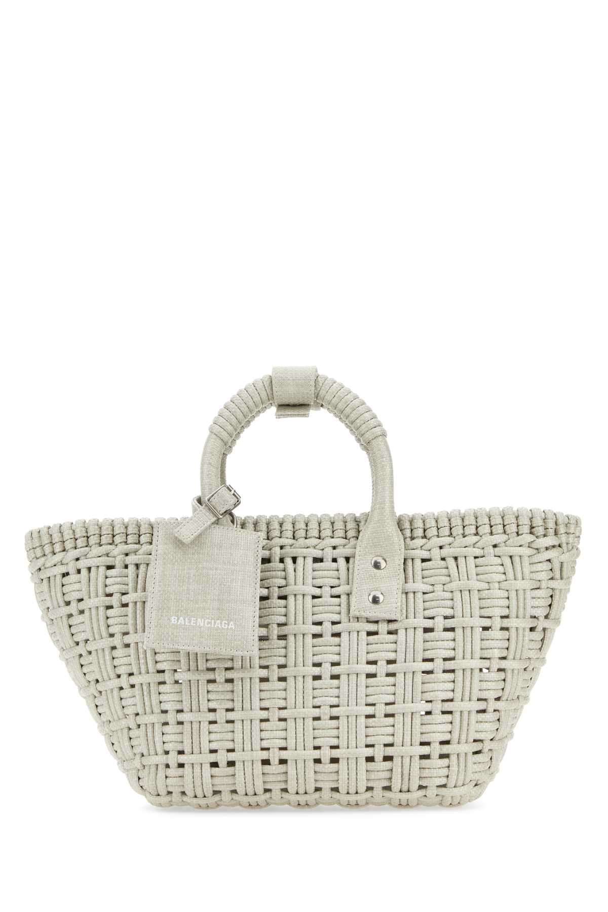 Balenciaga Women Sand Raffia Bistro Xs Handbag