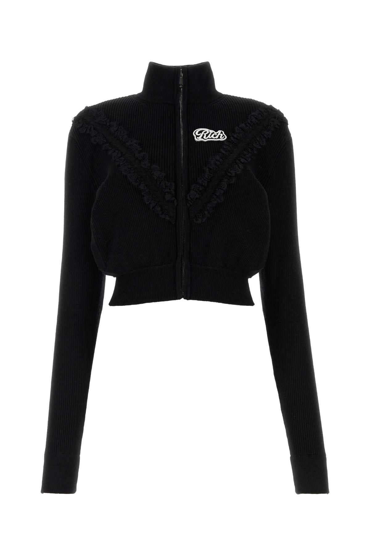 Alessandra Rich Women Black Wool Blend Cardigan