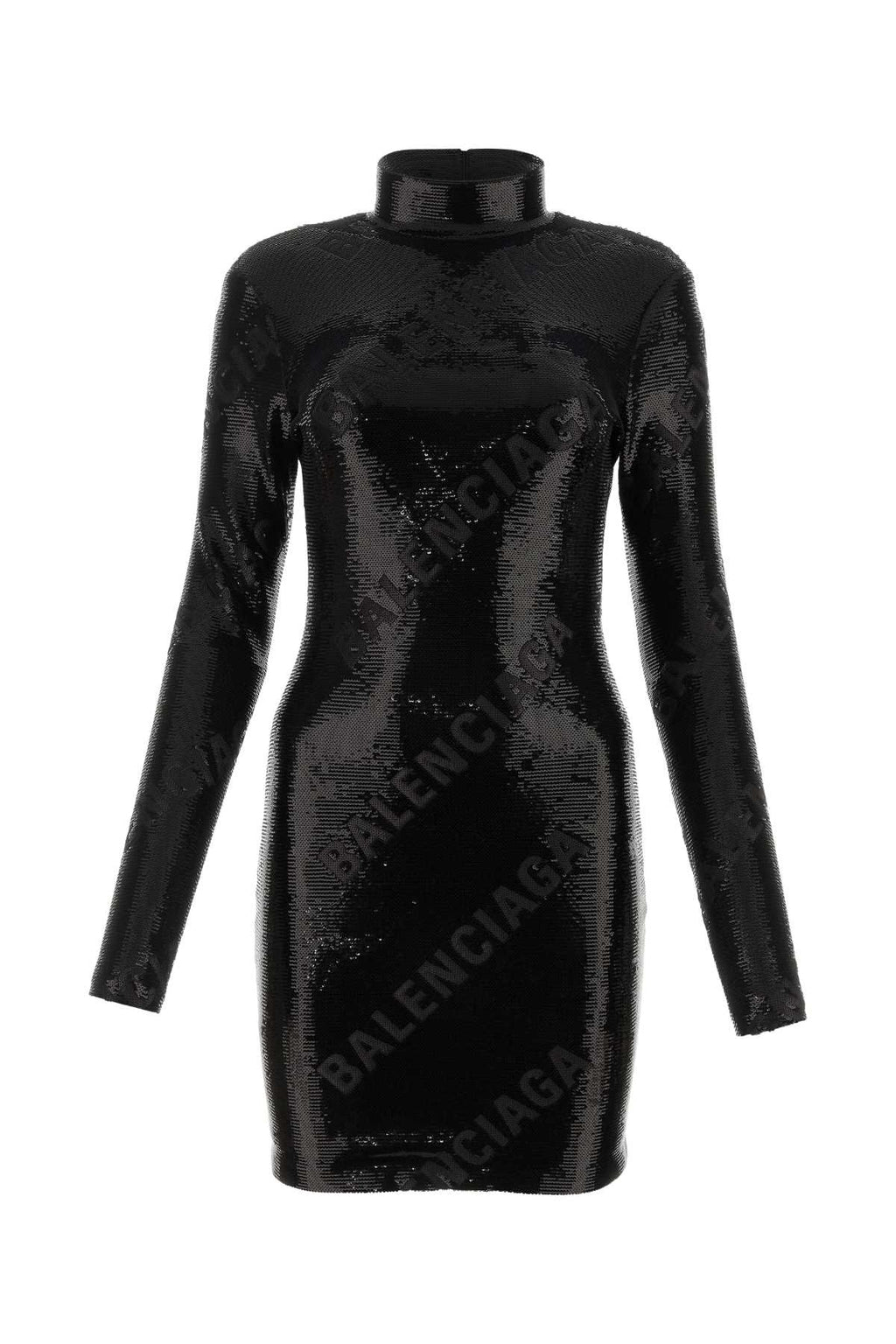 Balenciaga Women Black Sequins Mini Dress