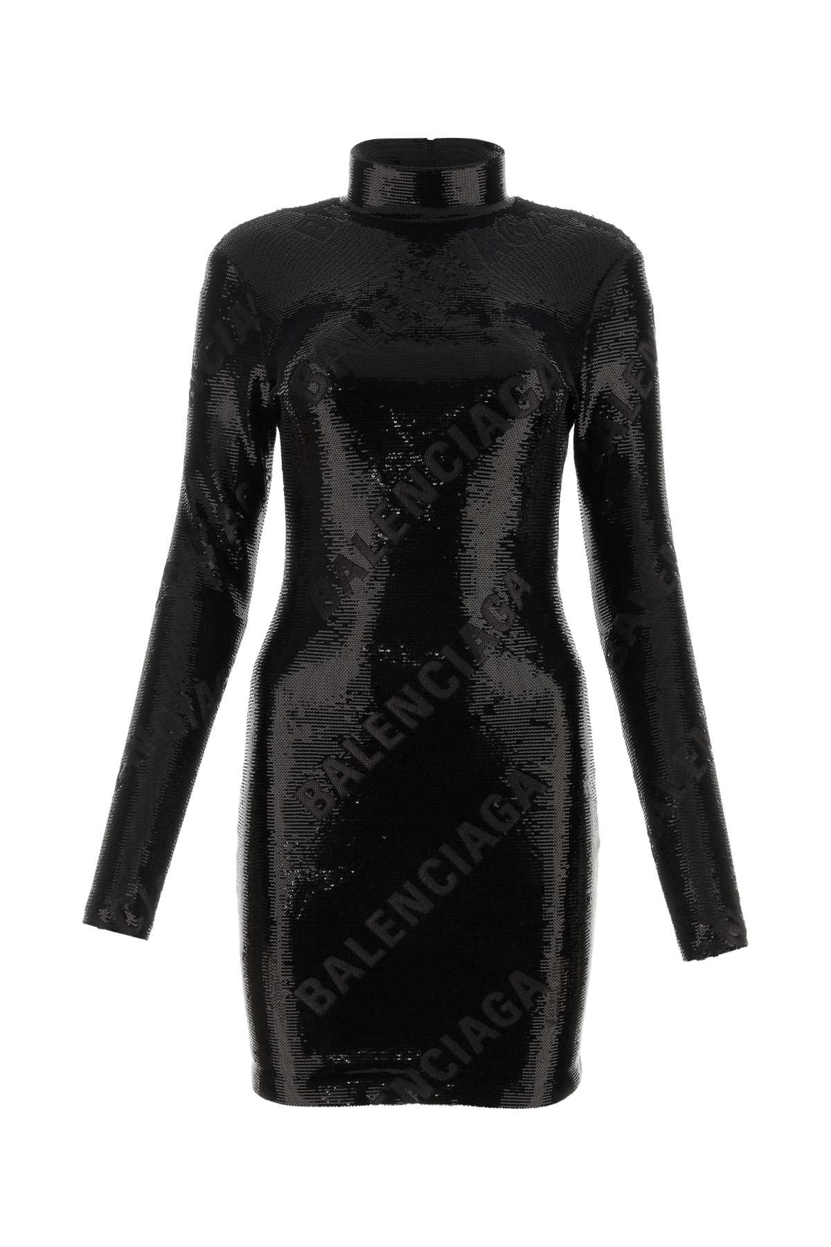 Balenciaga Women Black Sequins Mini Dress