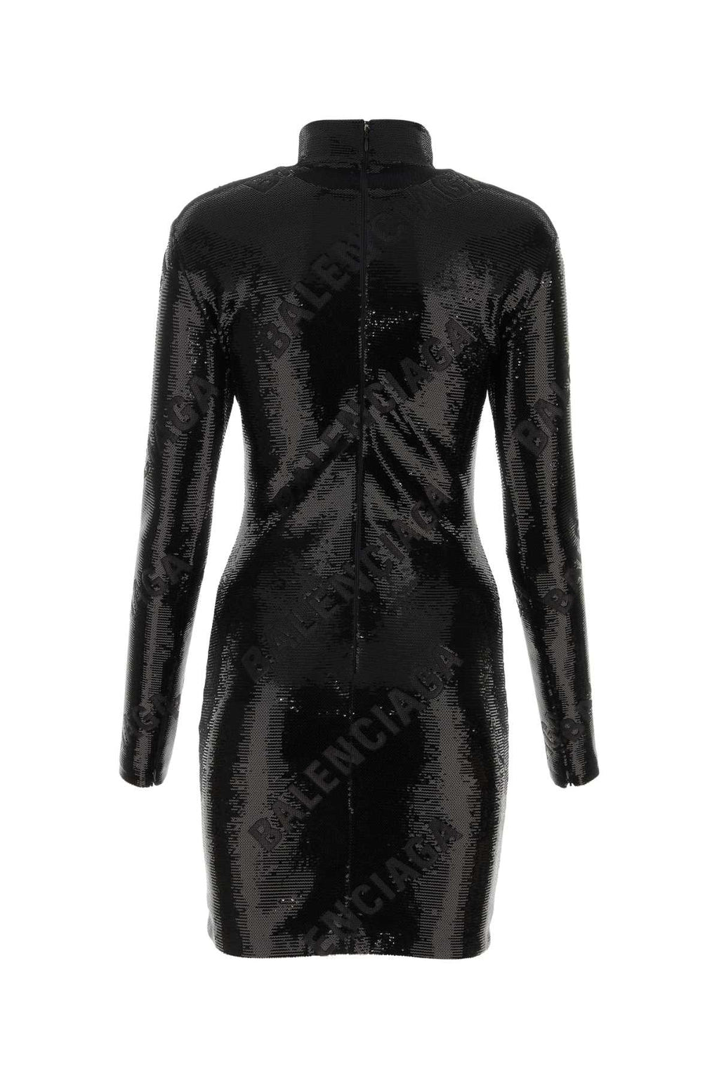 Balenciaga Women Black Sequins Mini Dress