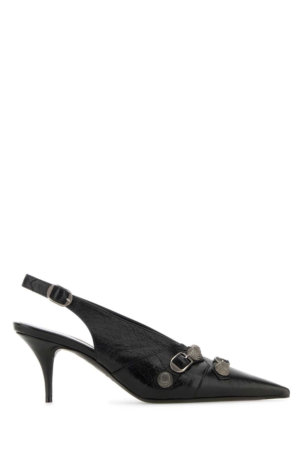 Balenciaga Women Black Leather Cagole Pumps